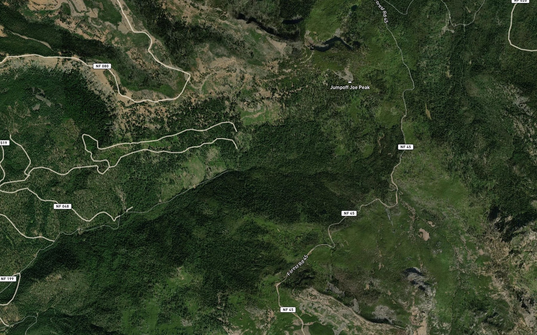 Satellite map of the Pole Creek
