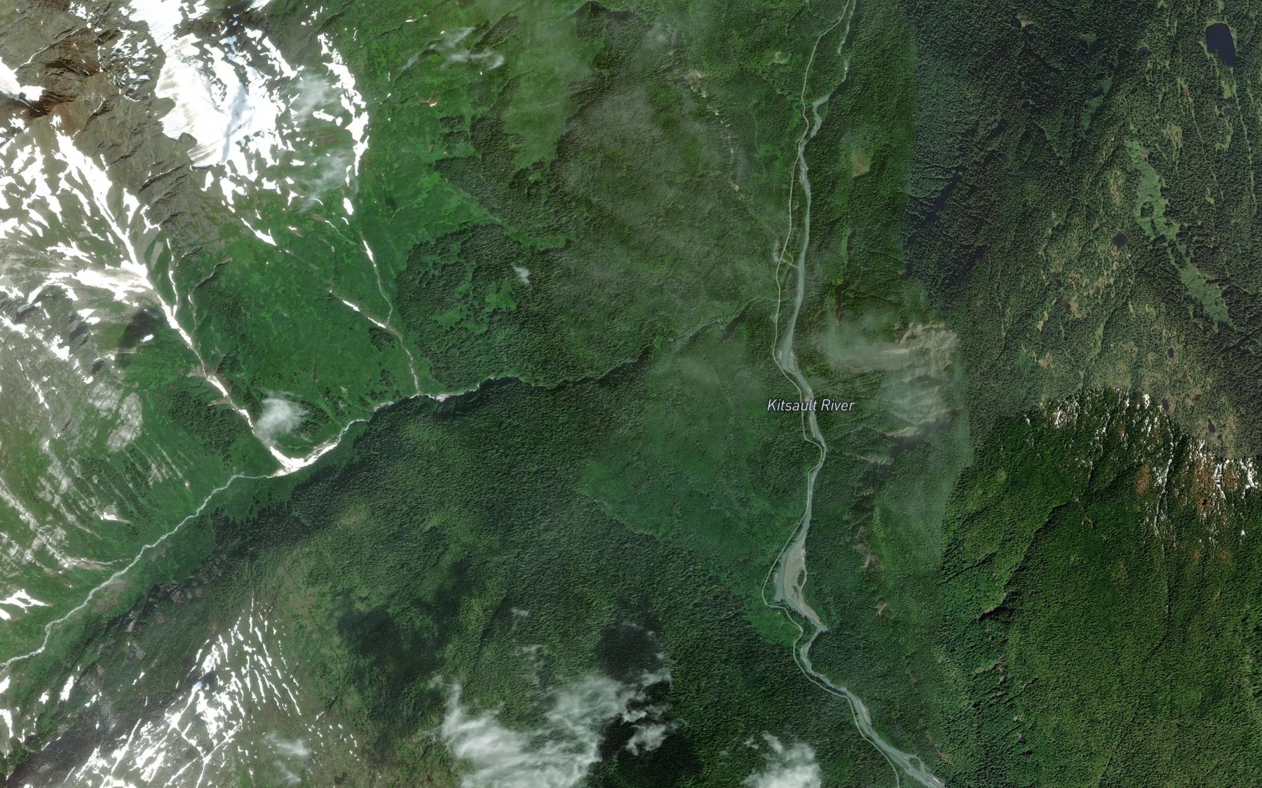 Satellite map of the La Rose Creek