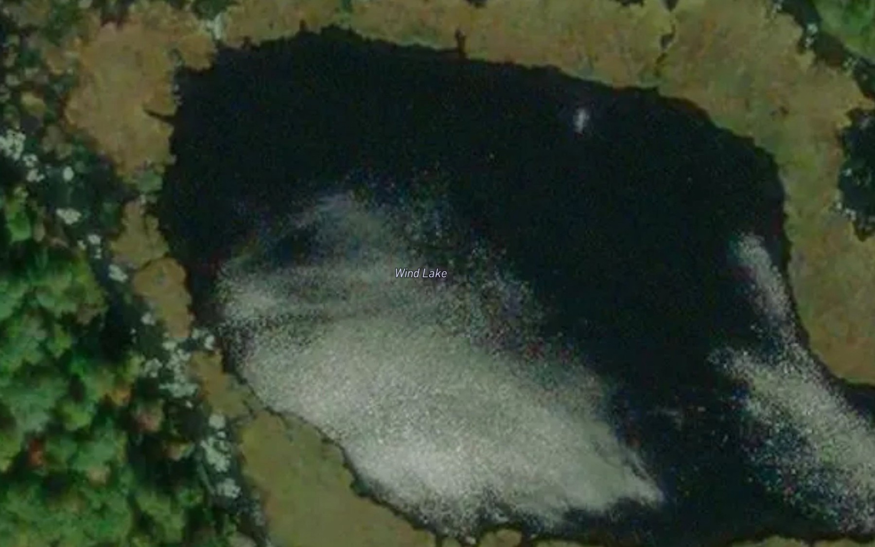Satellite map of the Wind Lake