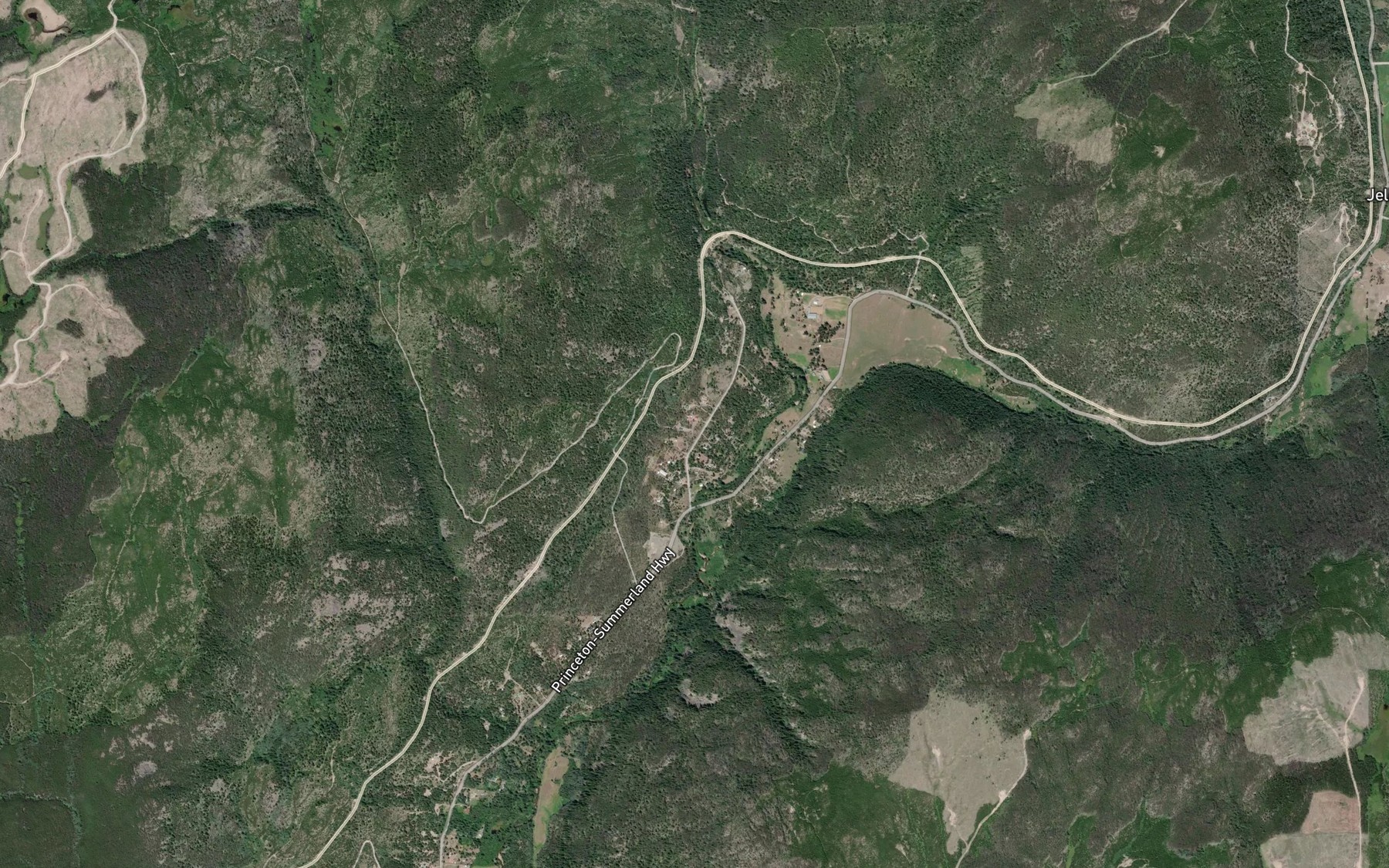 Satellite map of the Siwash Creek