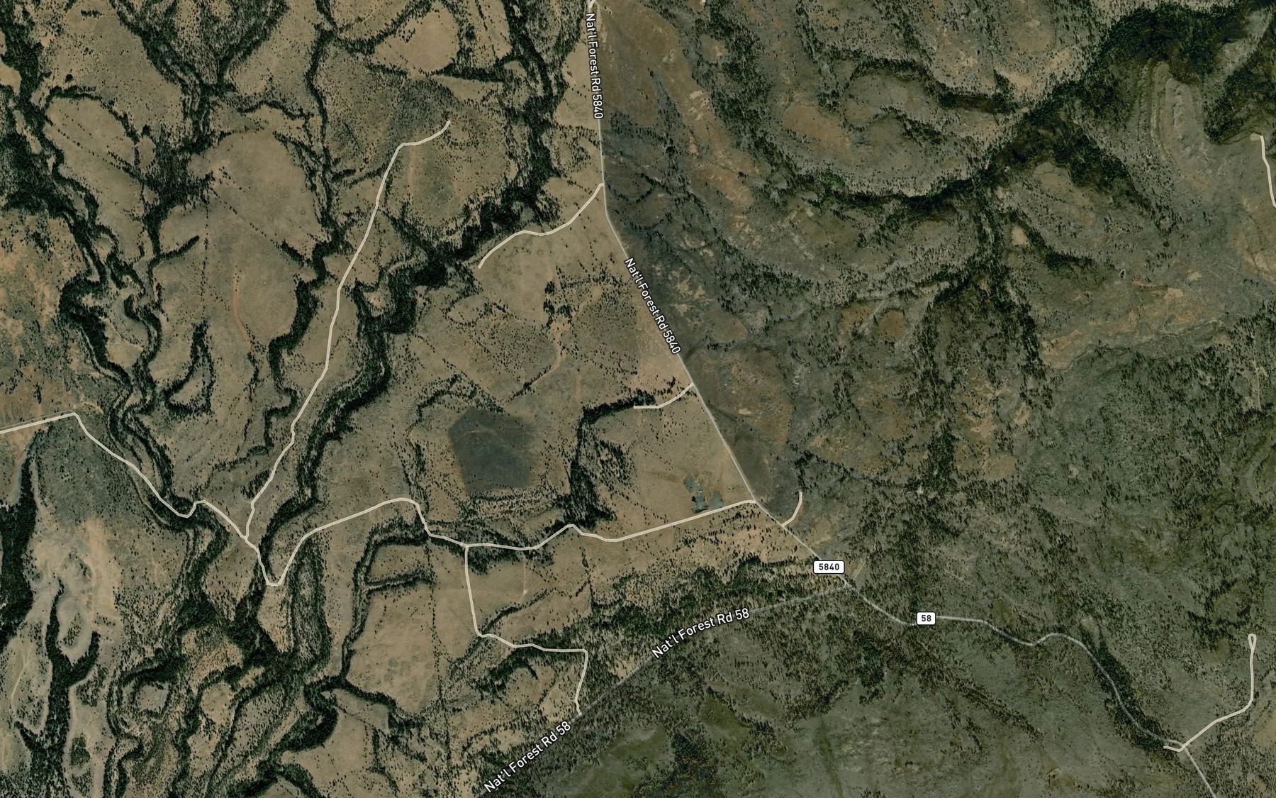Satellite map of the Turnpike Reservoir