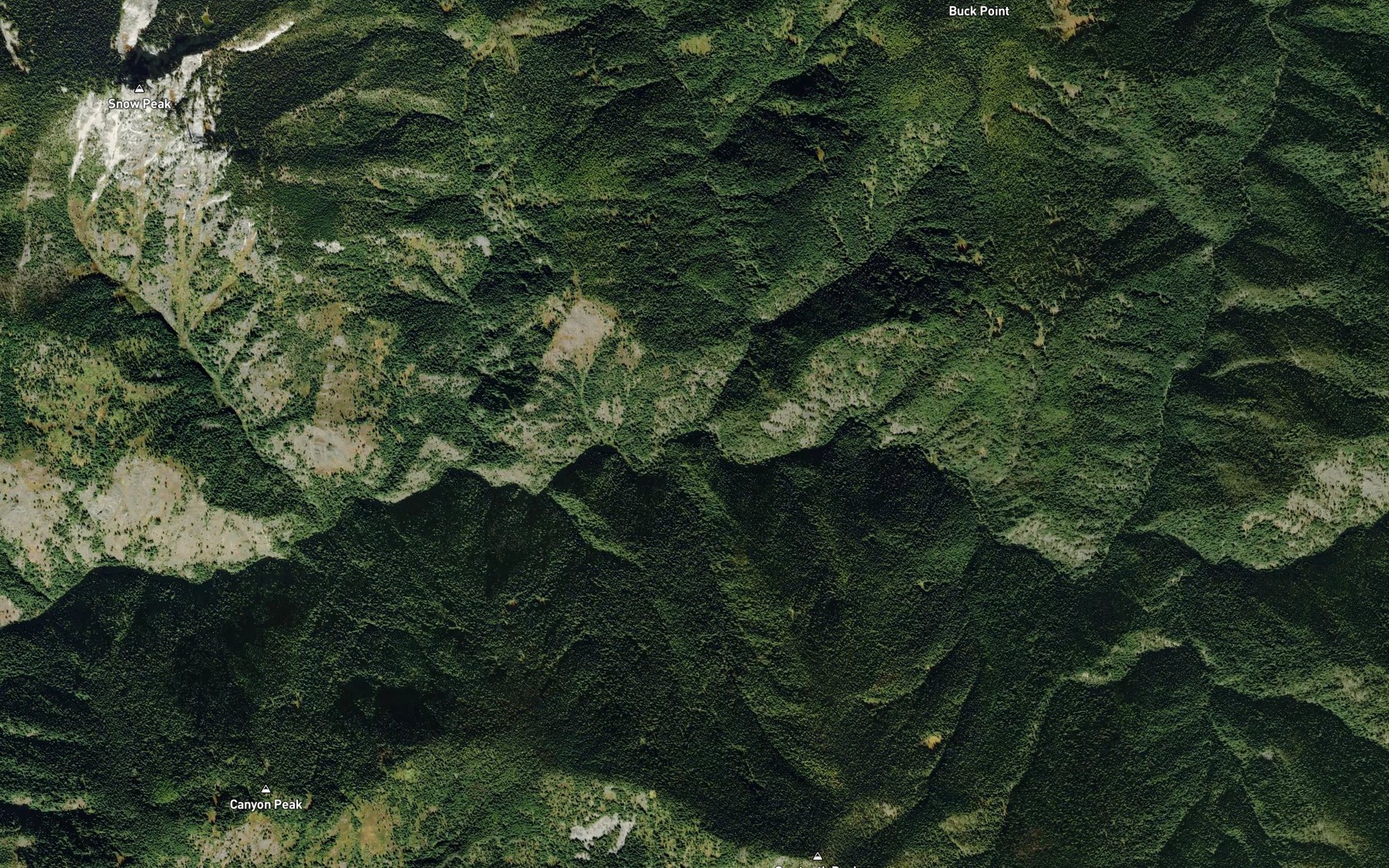 Satellite map of the Caribou Creek