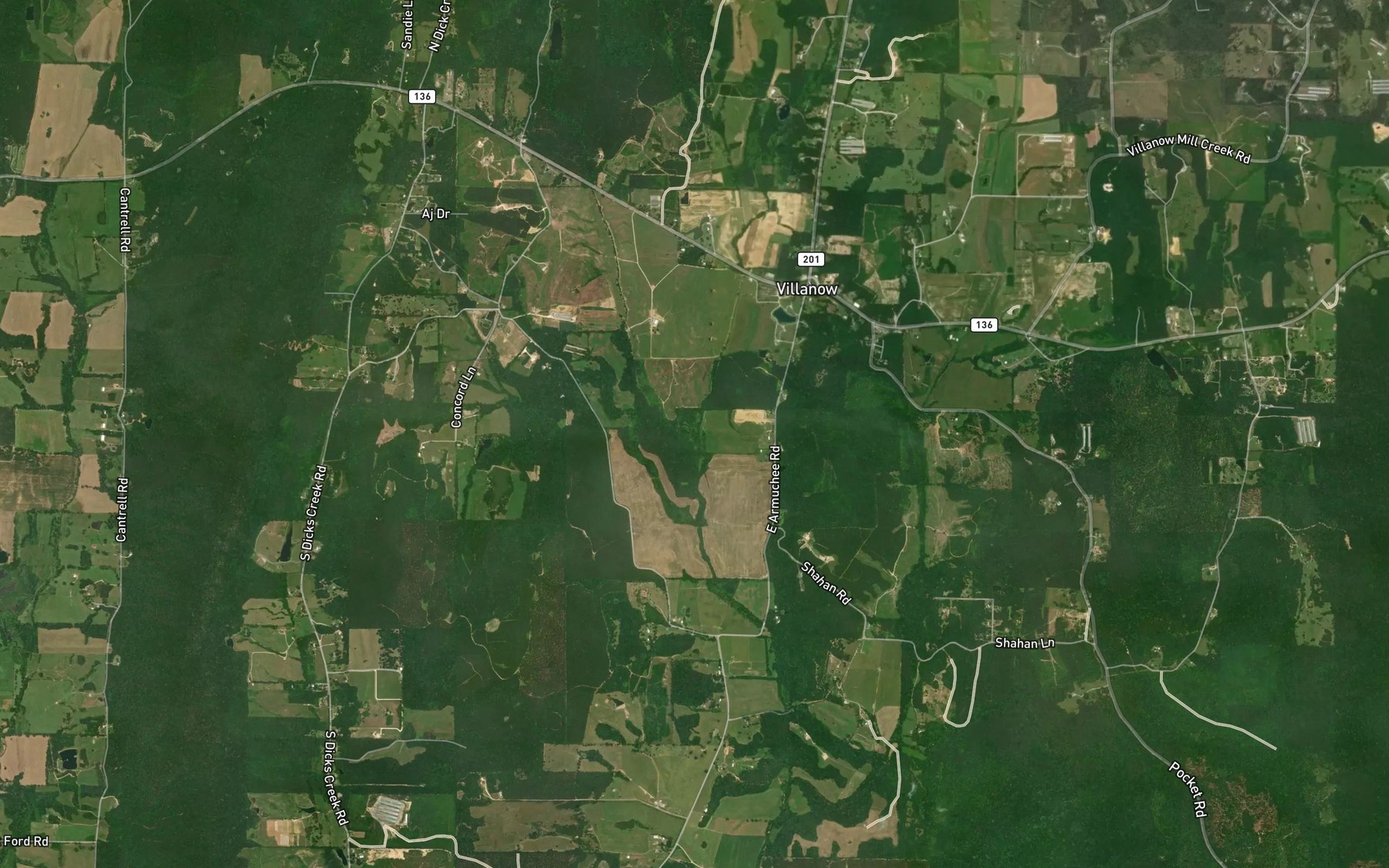 Satellite map of the Houston Branch