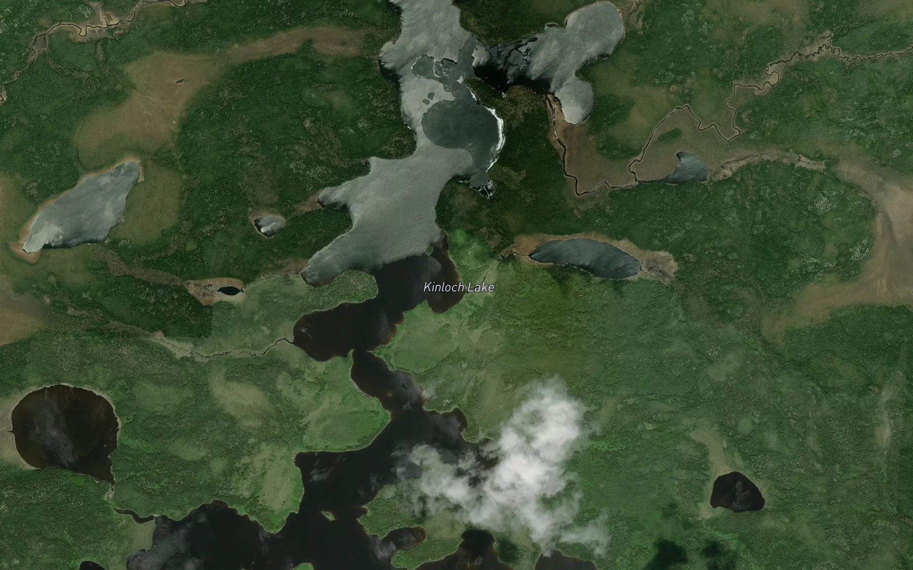 Satellite map of the Kinloch Lake