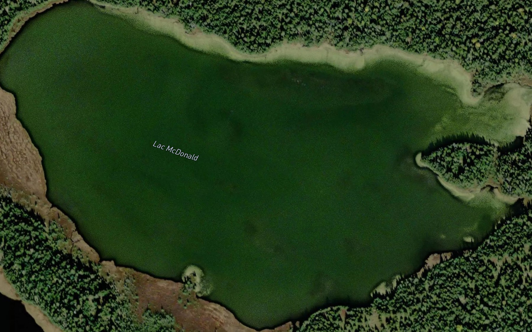 Satellite map of the Lac McDonald