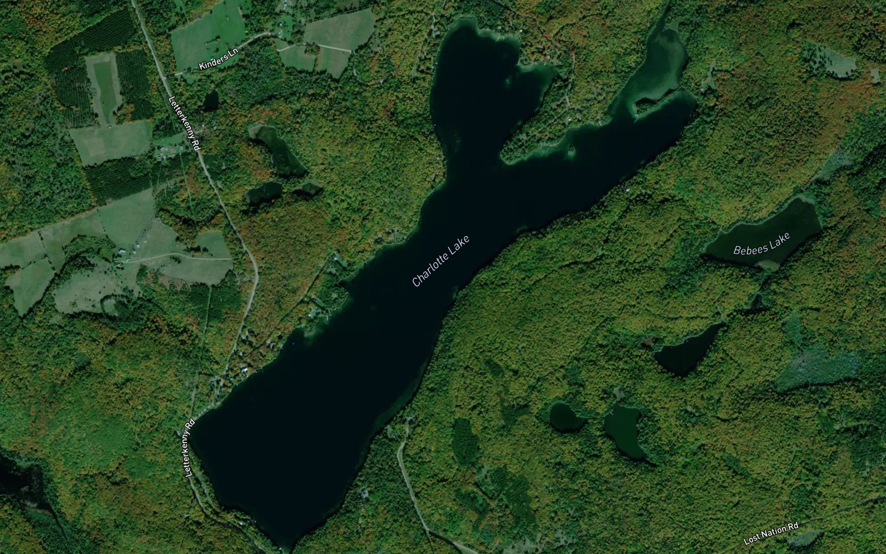 Satellite map of the Charlotte Lake