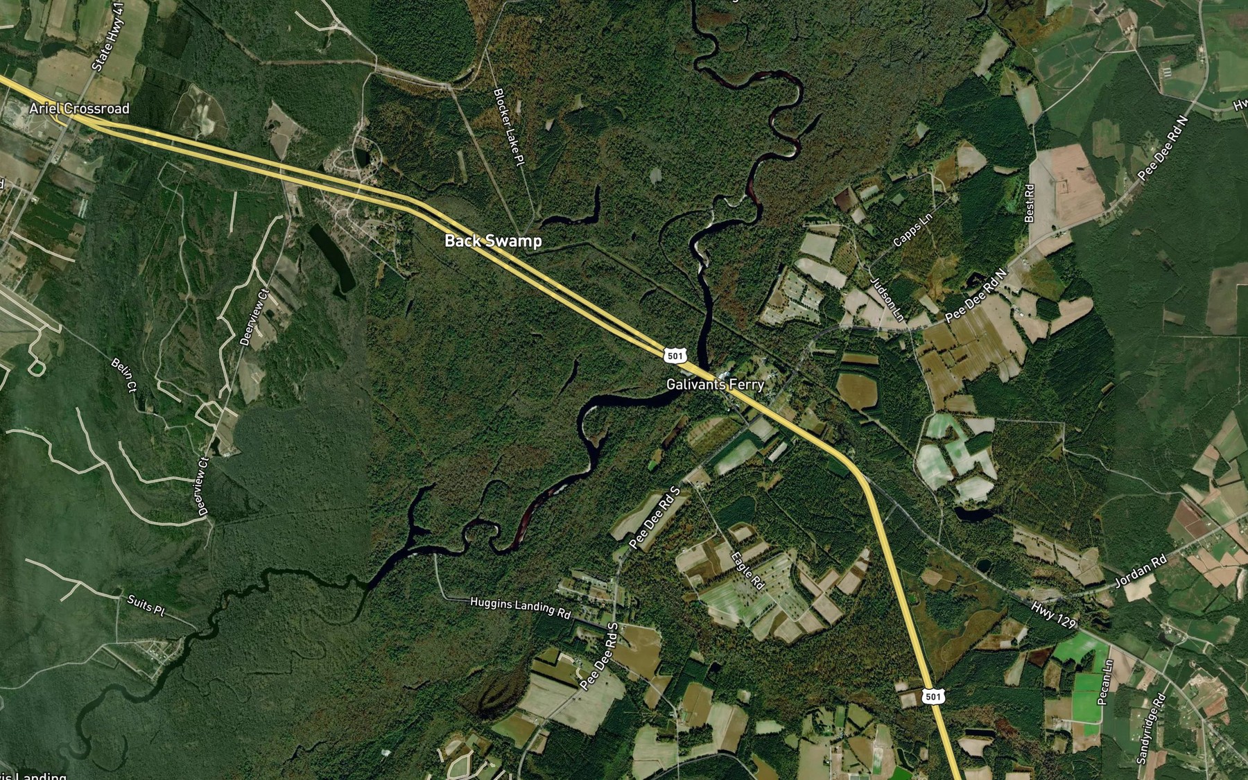 Satellite map of the Cypress Lake