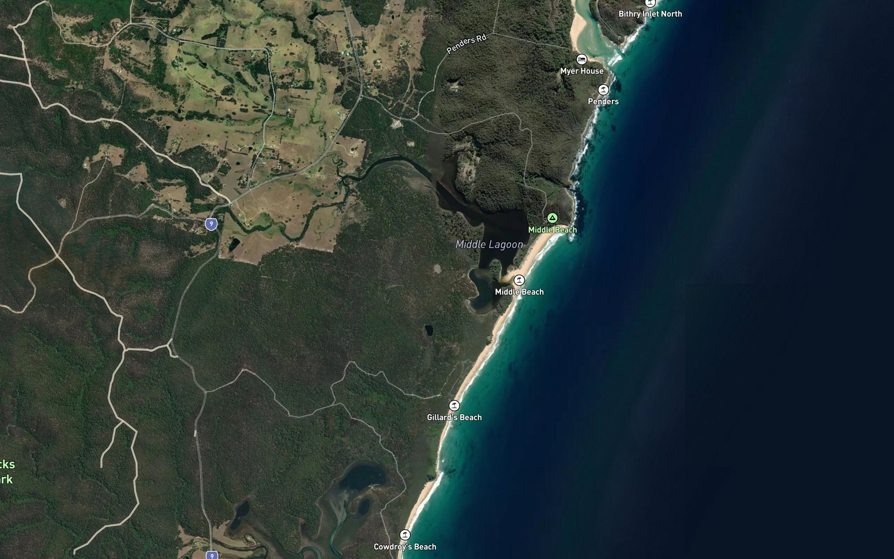 Satellite map of the Tanja Lagoon