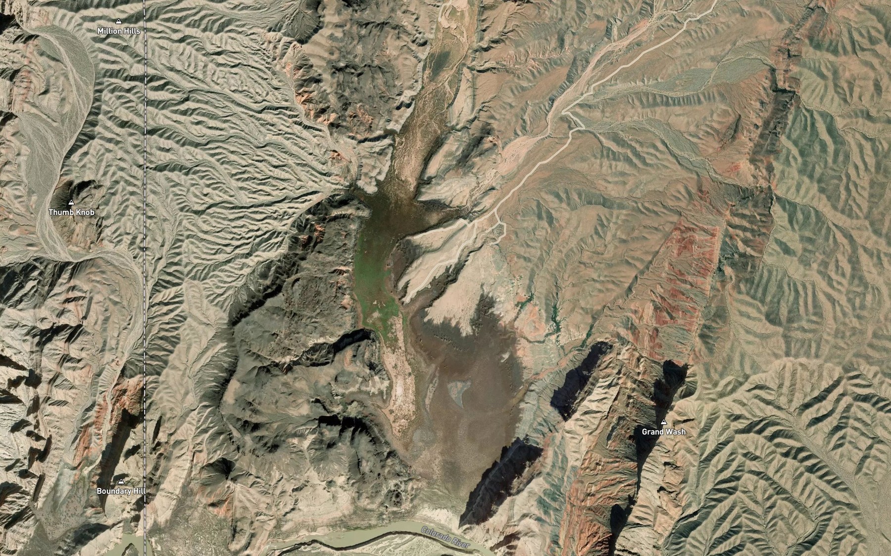 Satellite map of the Grand Wash Bay