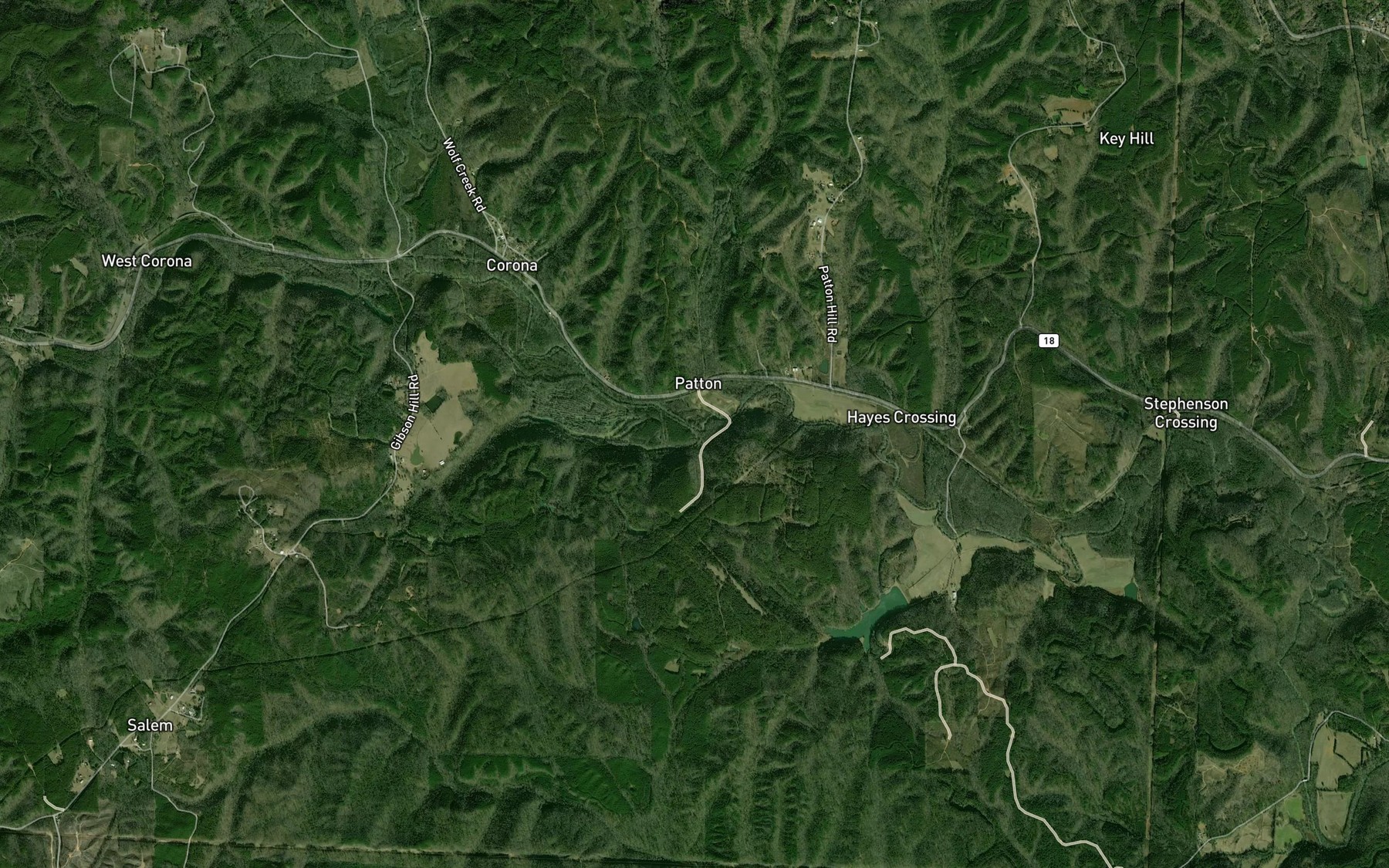 Satellite map of the Rocky Branch