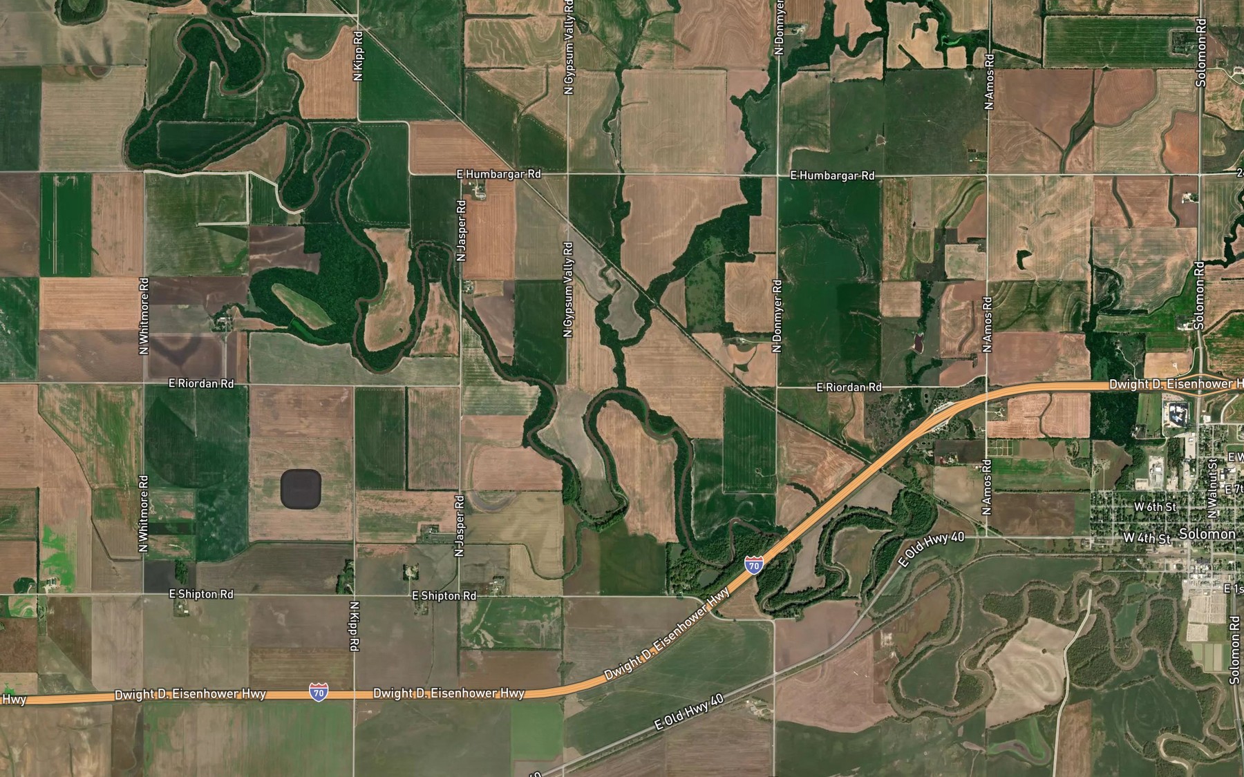 Satellite map of the Buckeye Creek
