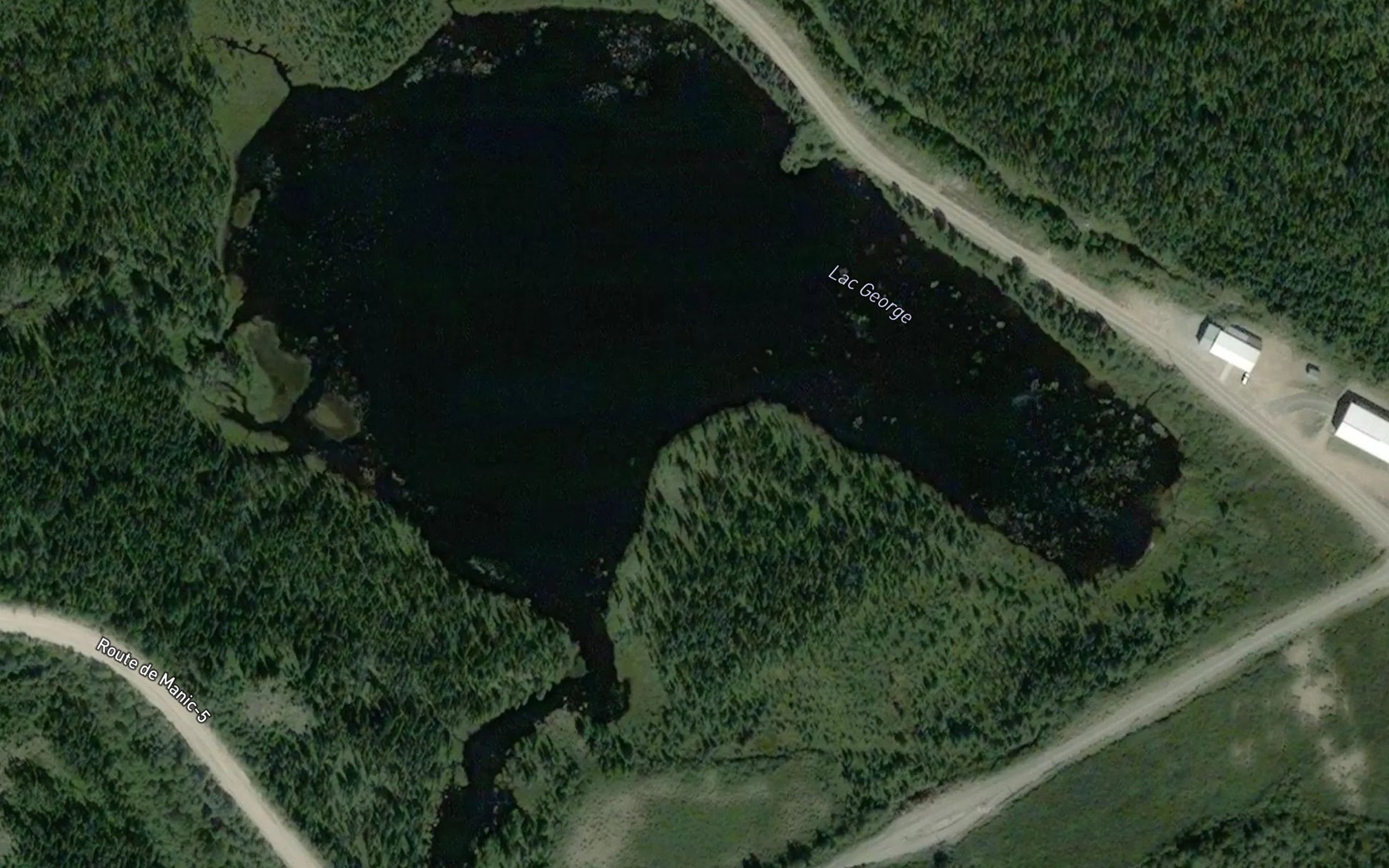 Satellite map of the Lac George