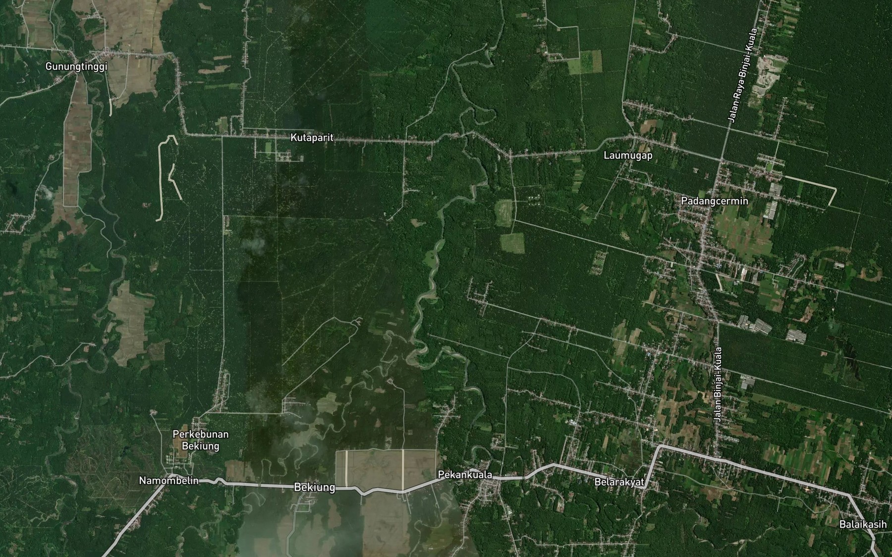 Satellite map of the Sungai Bekiung