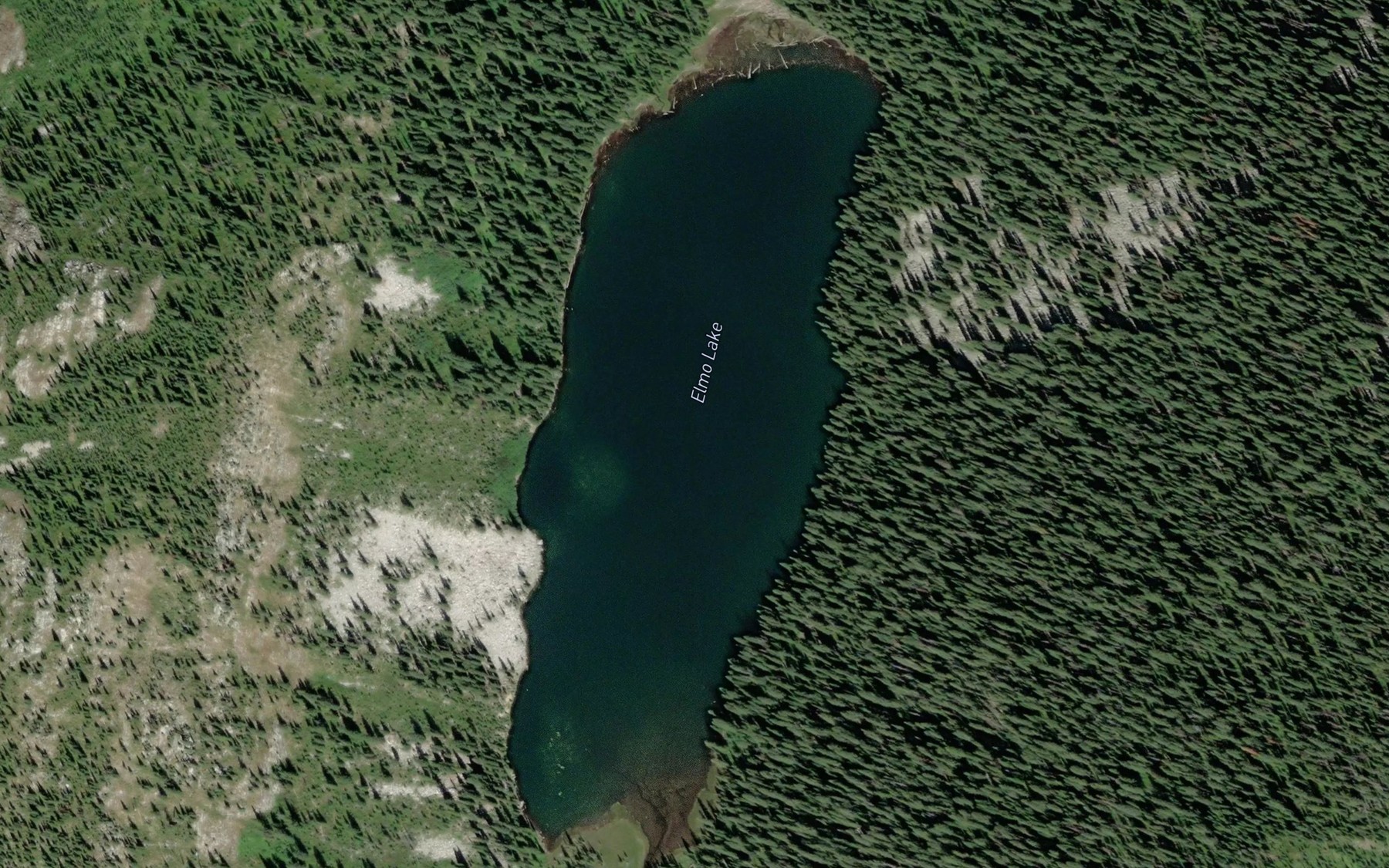 Satellite map of the Elmo Lake