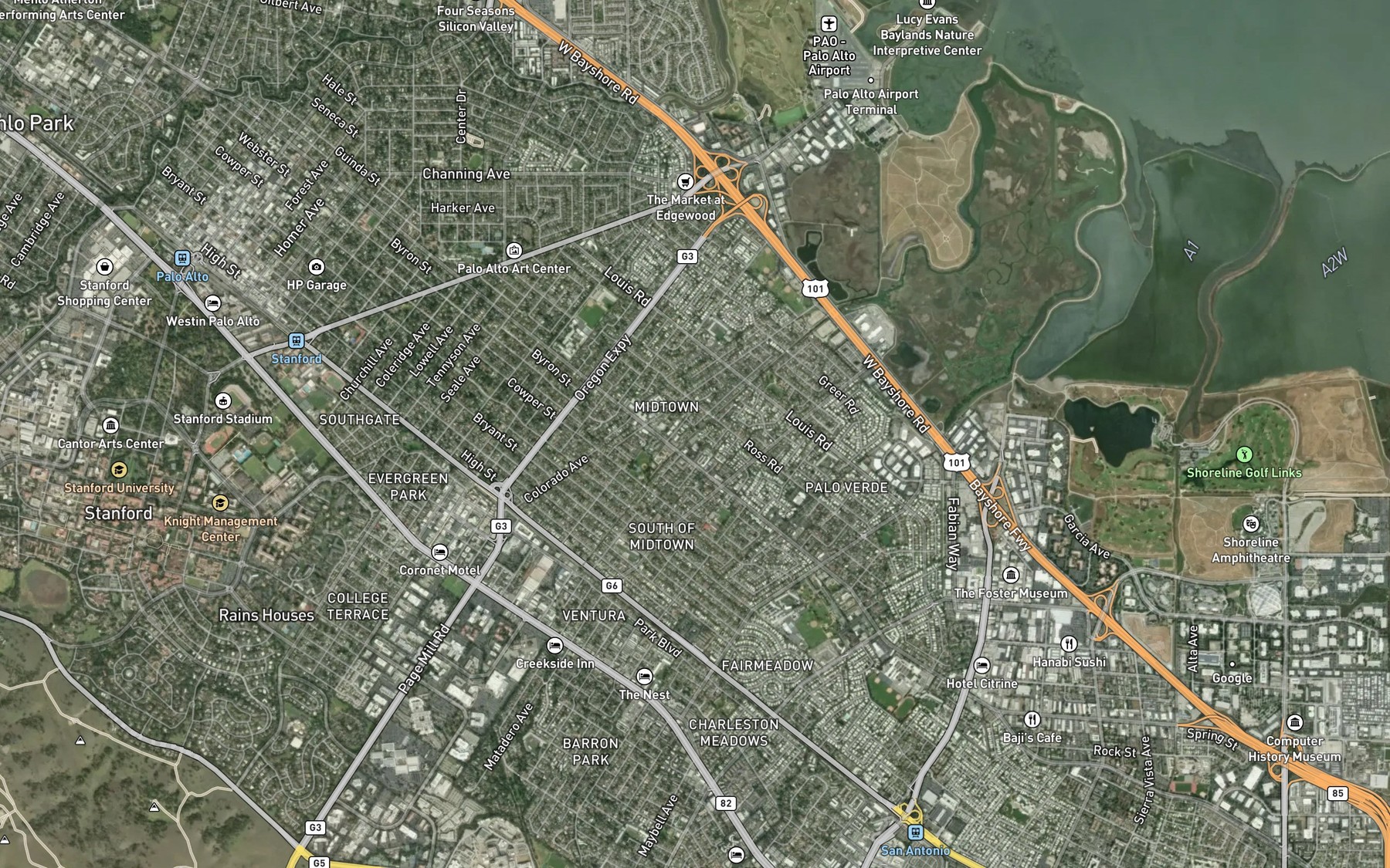 Satellite map of the Matadero Canal