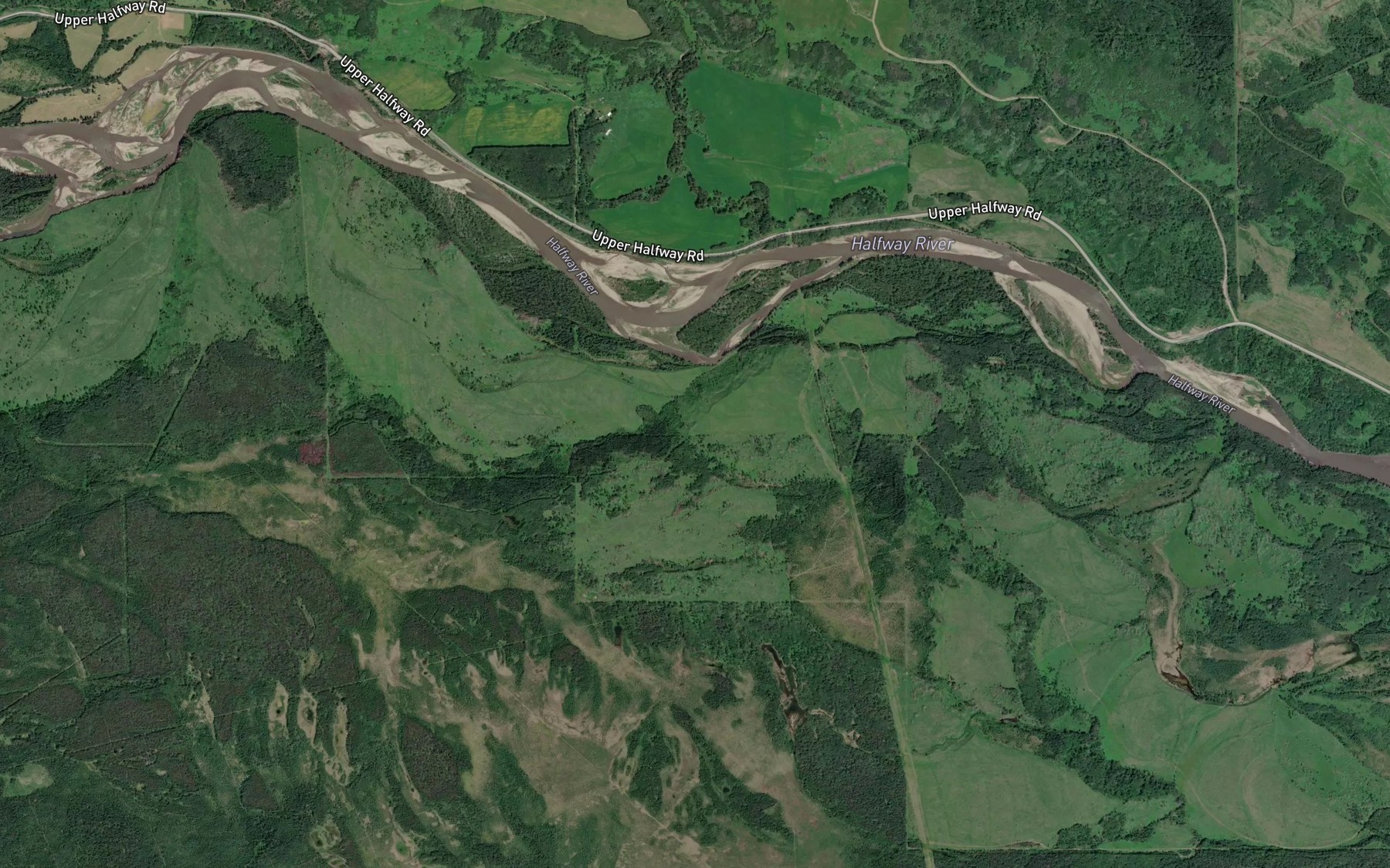 Satellite map of the Grayling Creek
