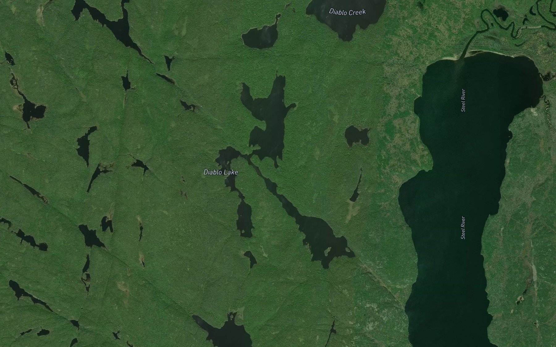 Satellite map of the Diablo Lake