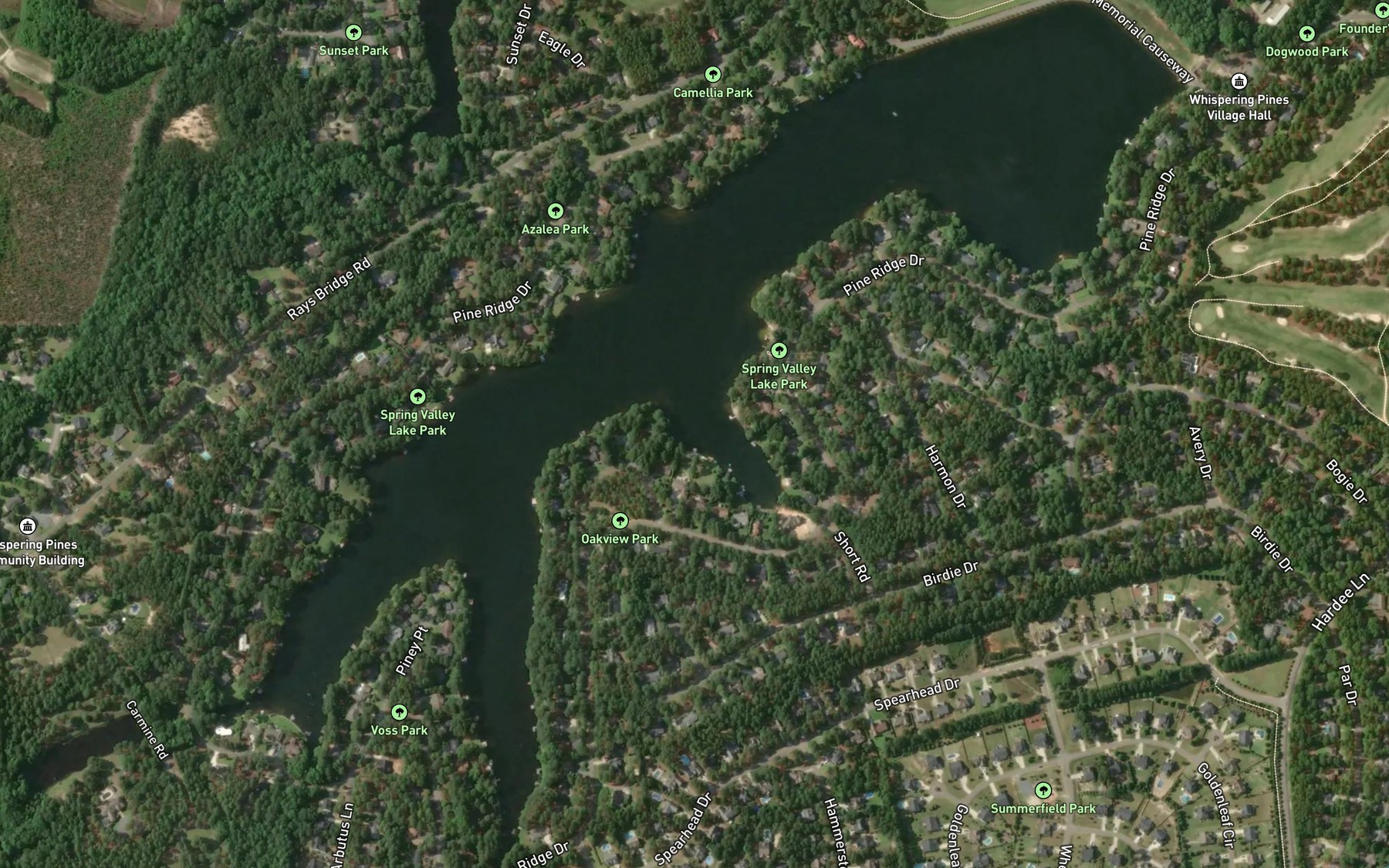 Satellite map of the Spring Valley Lake