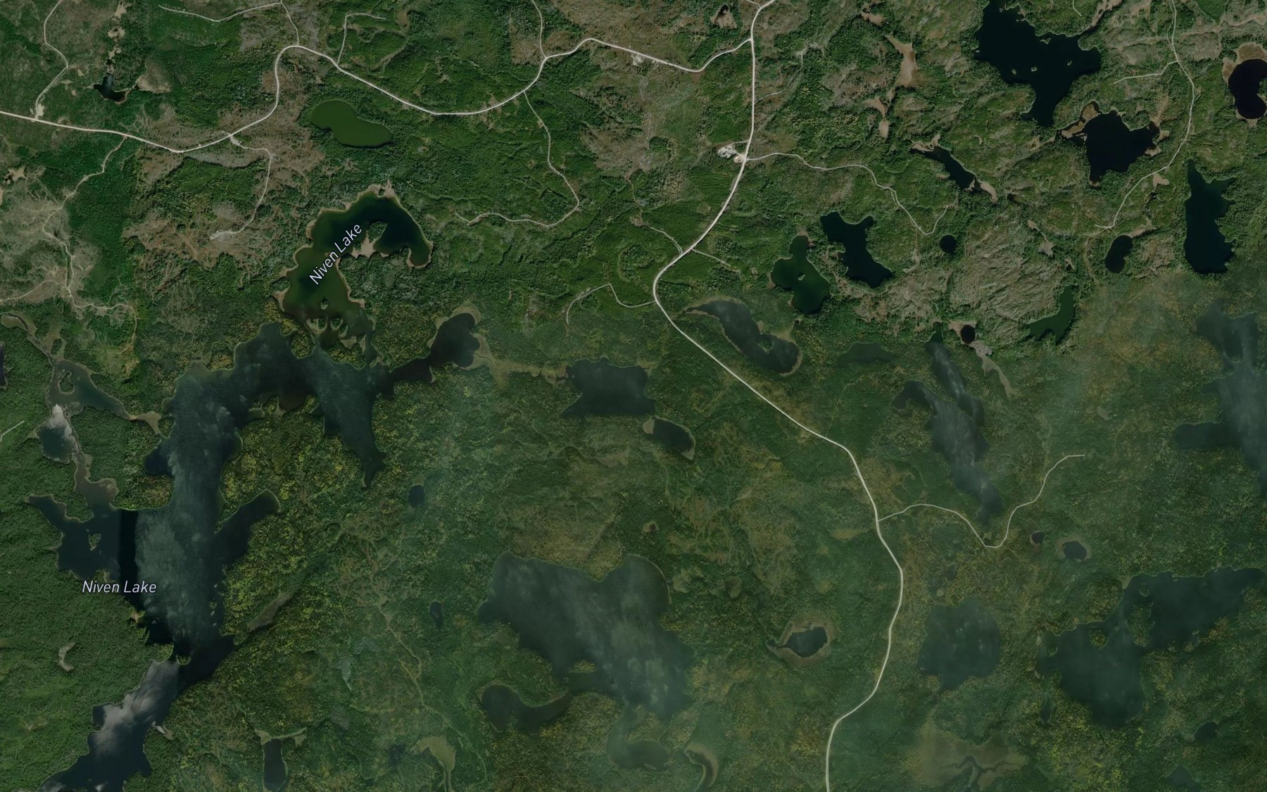 Satellite map of the Handle Lake