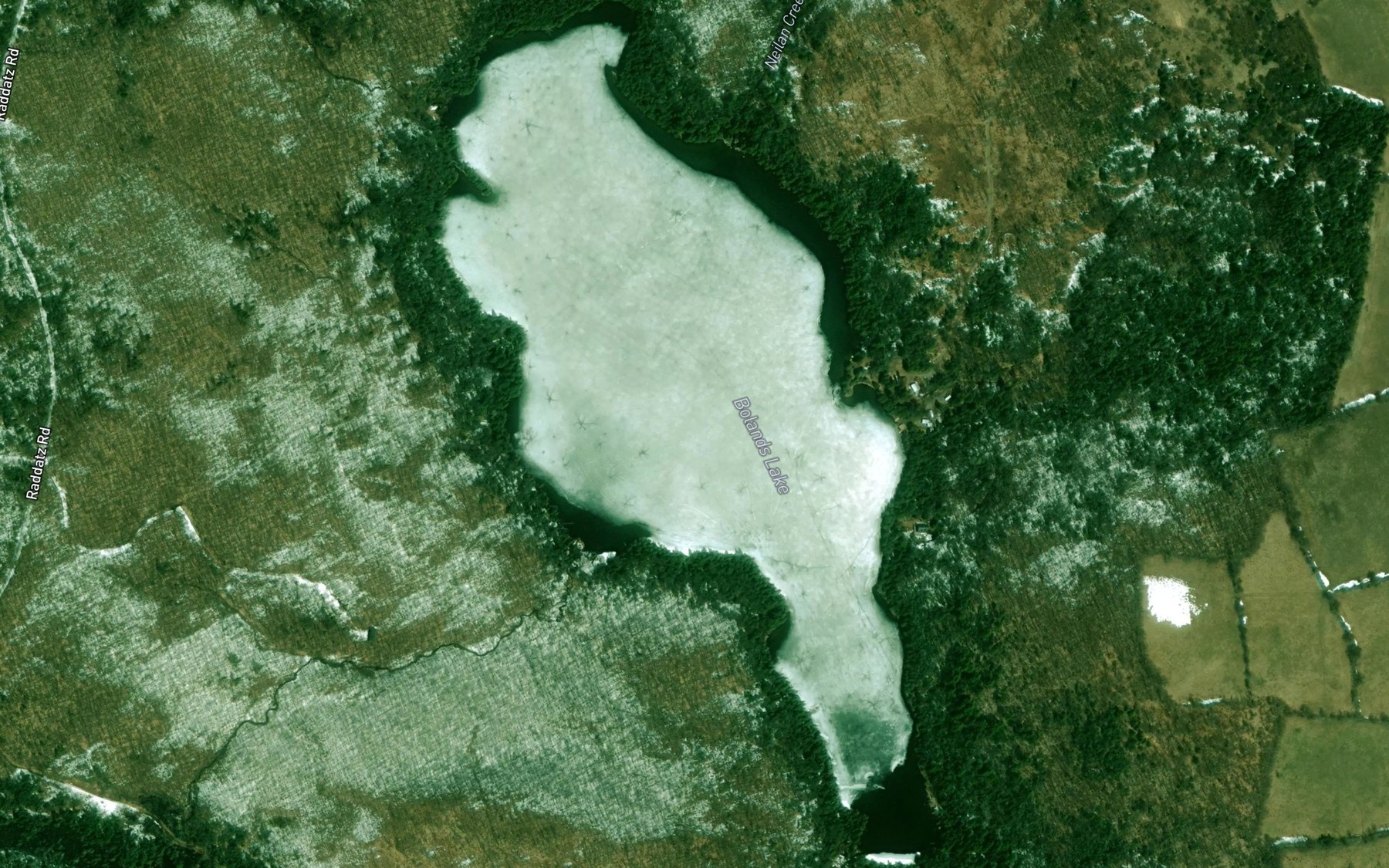 Satellite map of the Bolands Lake