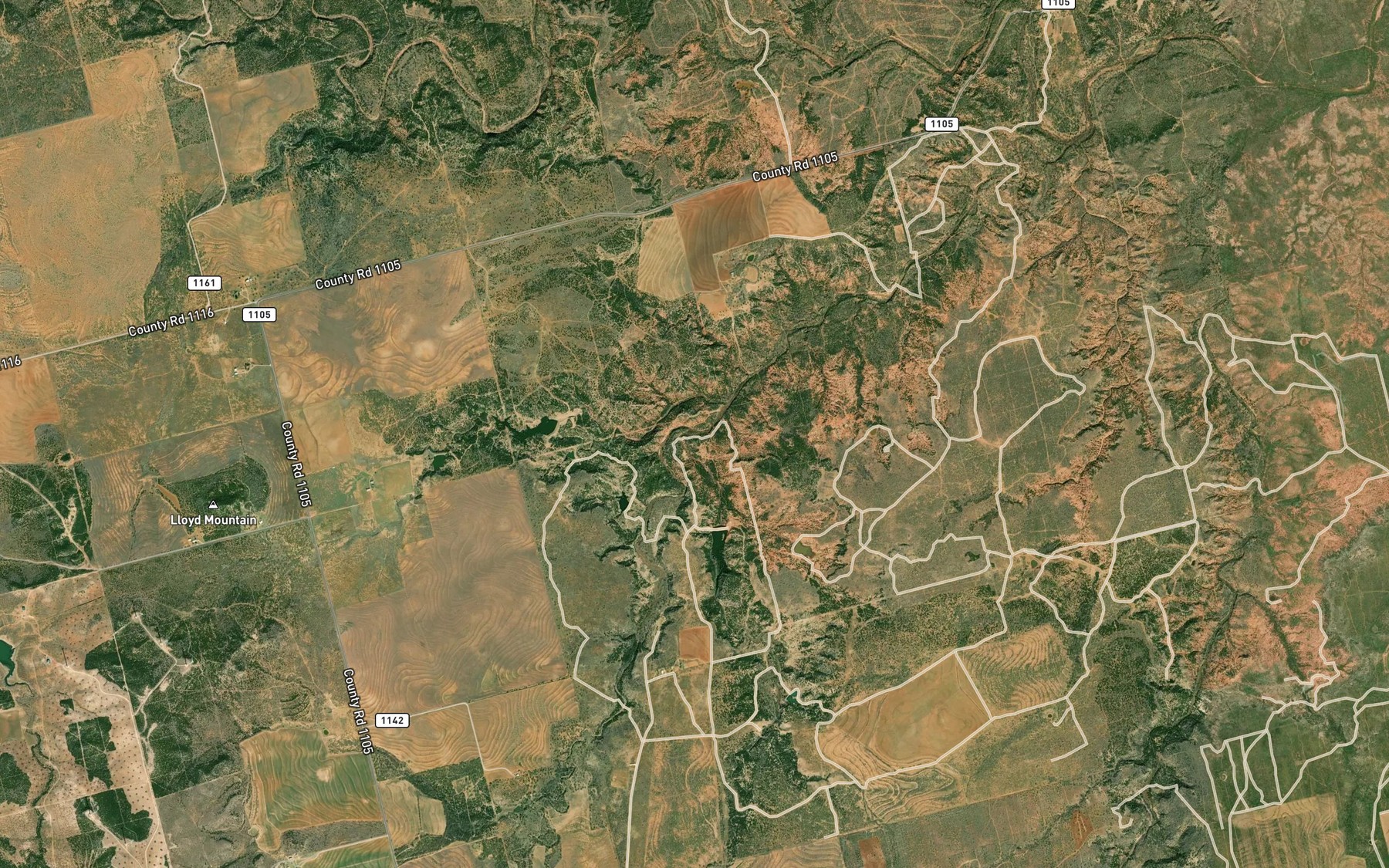 Satellite map of the Rockwall Creek