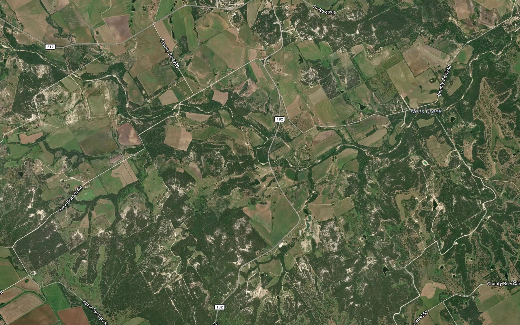Satellite map of the Jack Branch