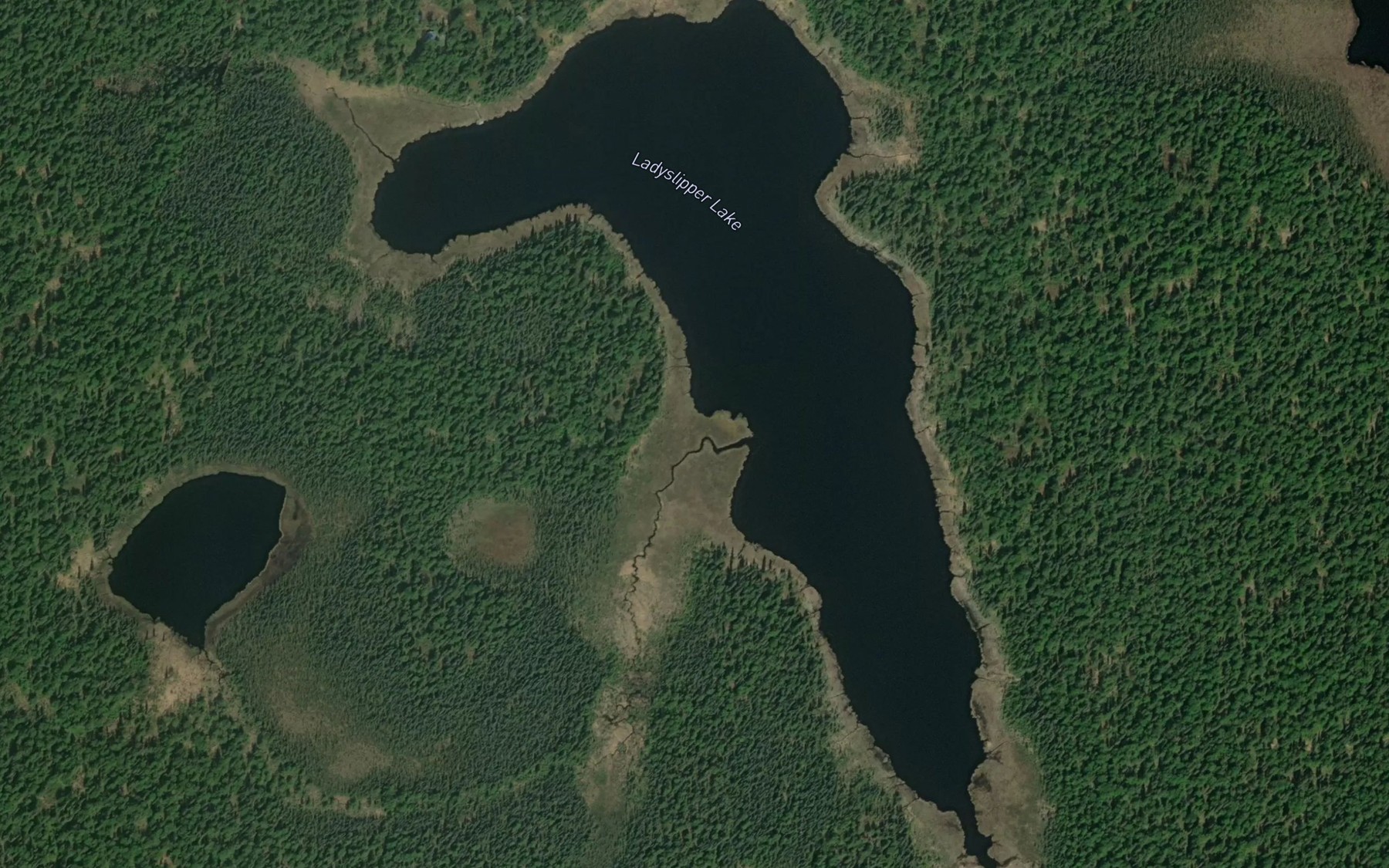 Satellite map of the Ladyslipper Lake