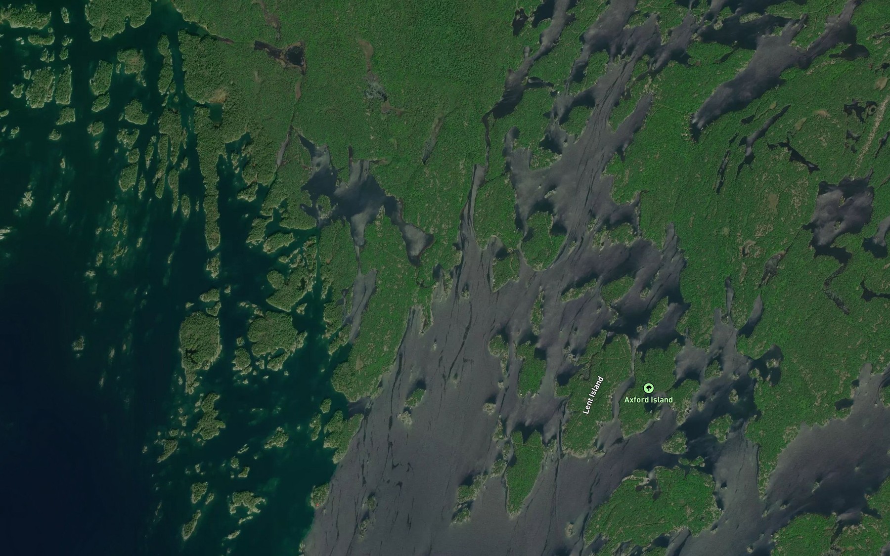 Satellite map of the Johnny Bay