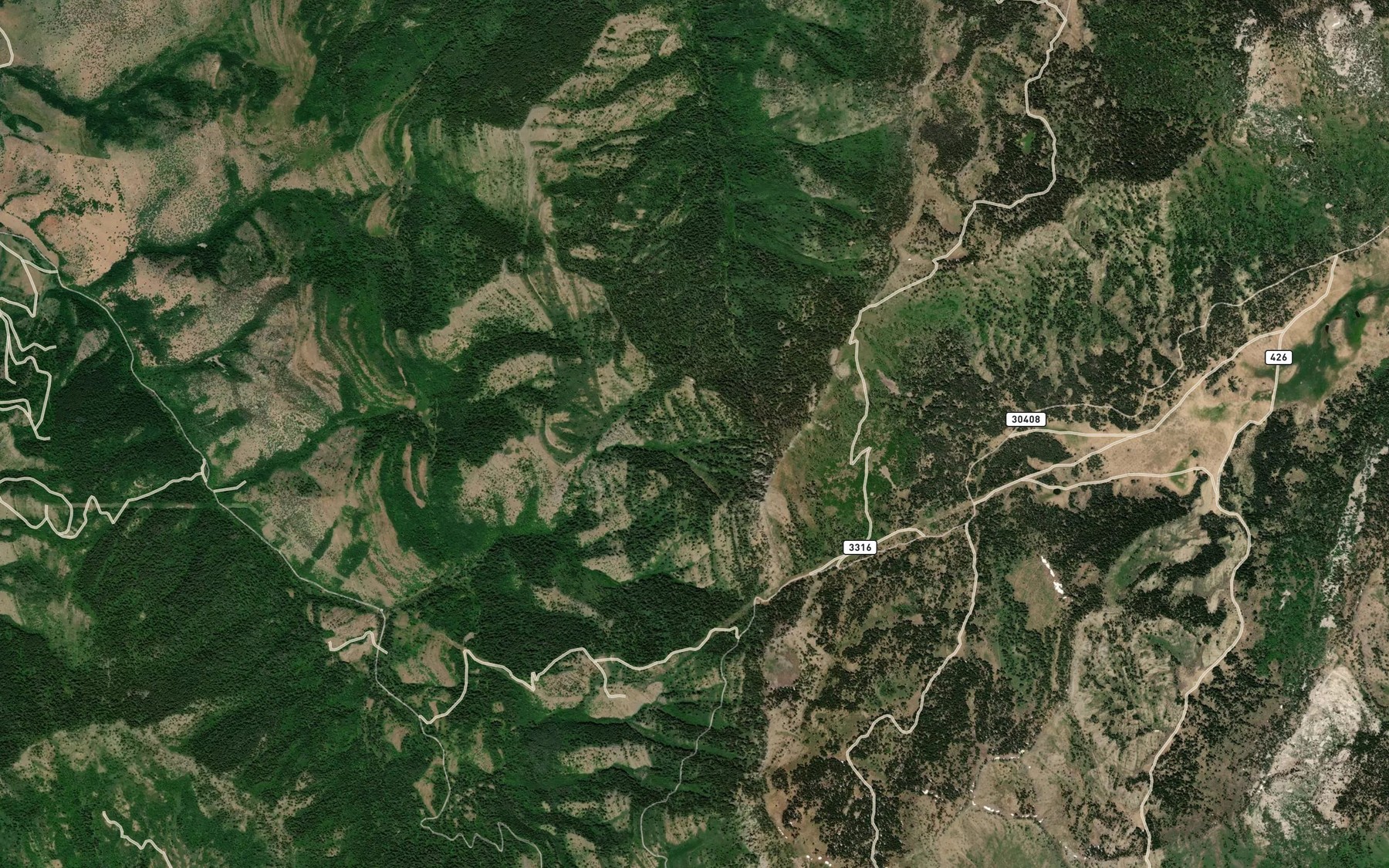 Satellite map of the Crib Spring