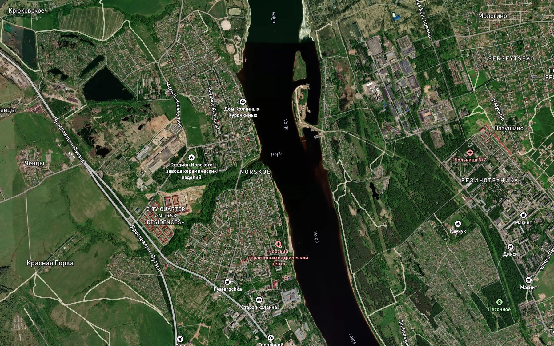 Satellite map of the Nora