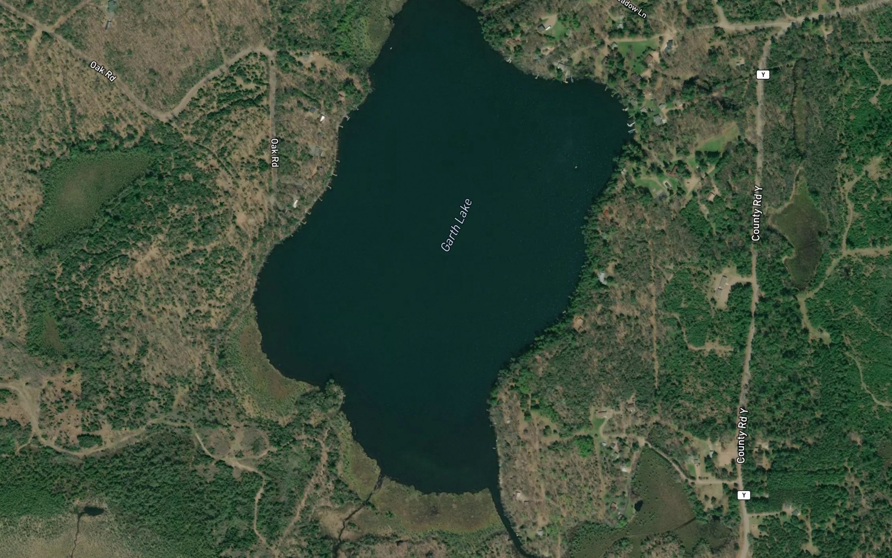 Satellite map of the Garth Lake