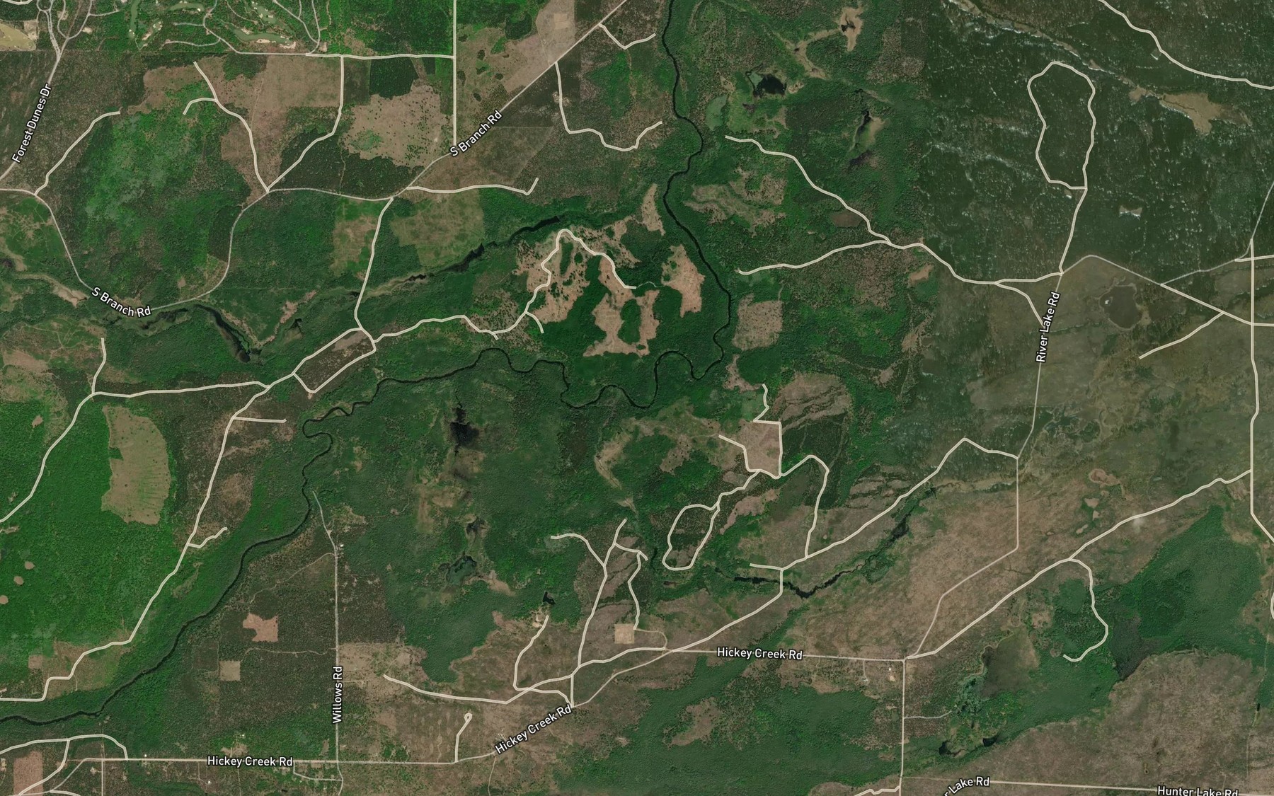 Satellite map of the Douglas Creek