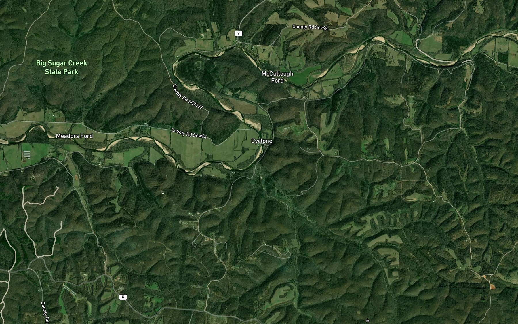 Satellite map of the Grannys Branch