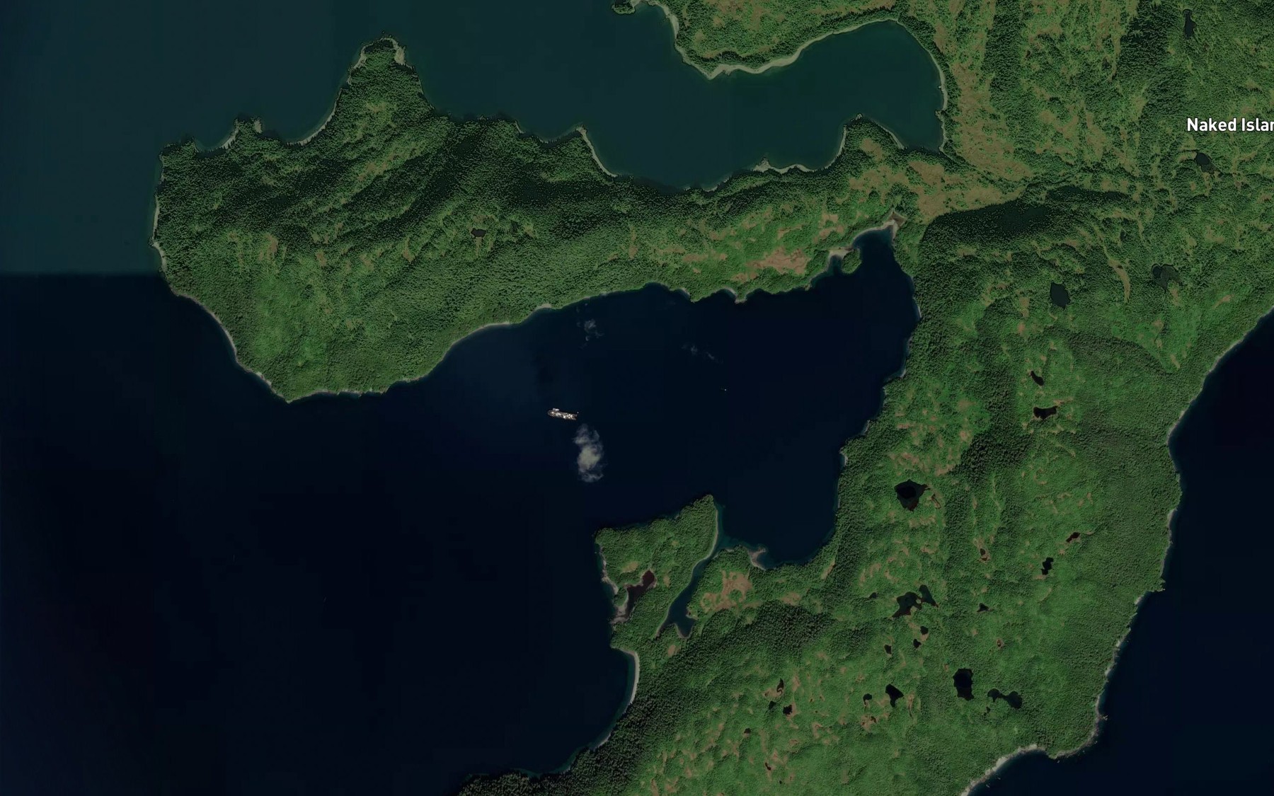 Satellite map of the Outside Bay