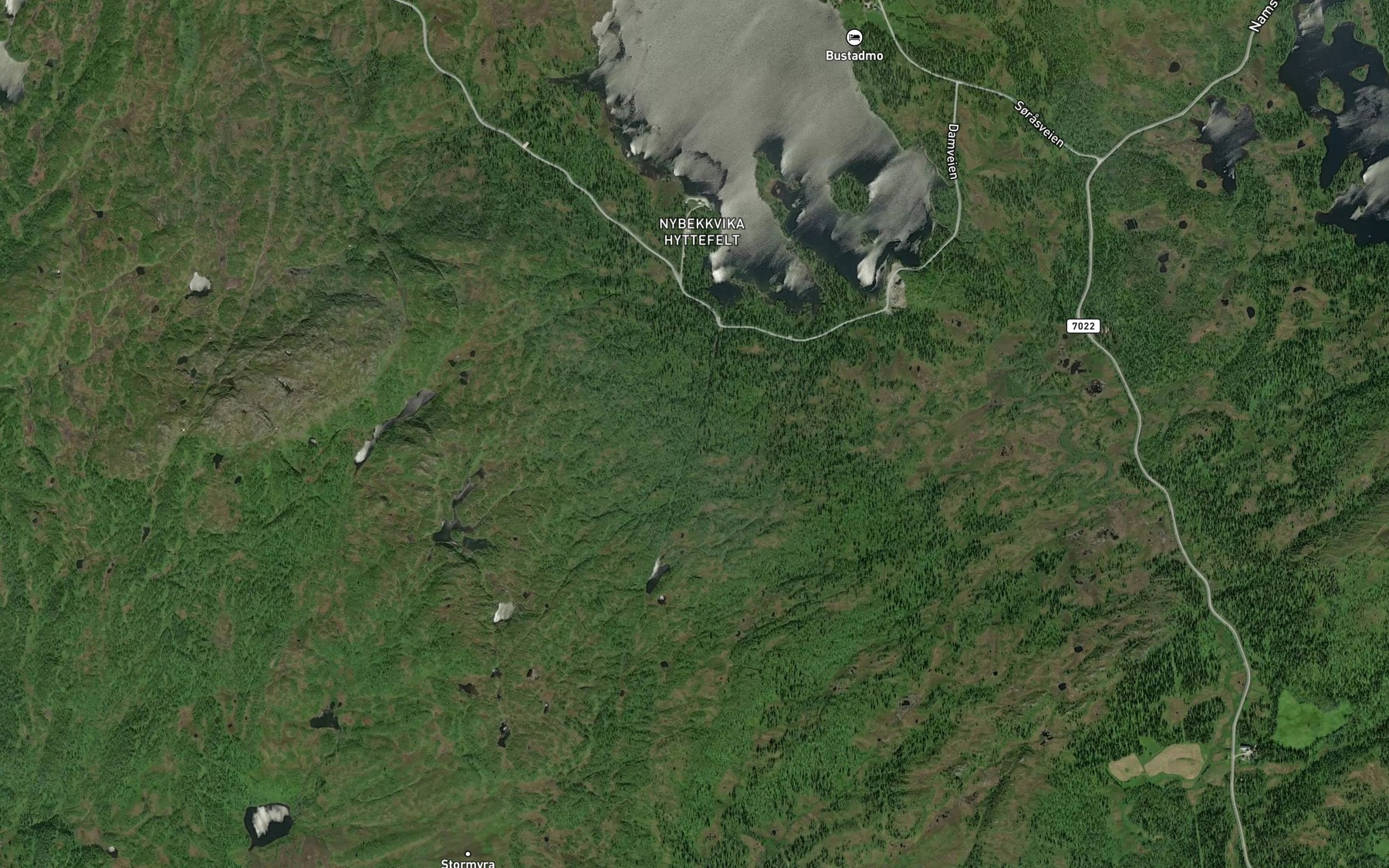 Satellite map of the Nybekken