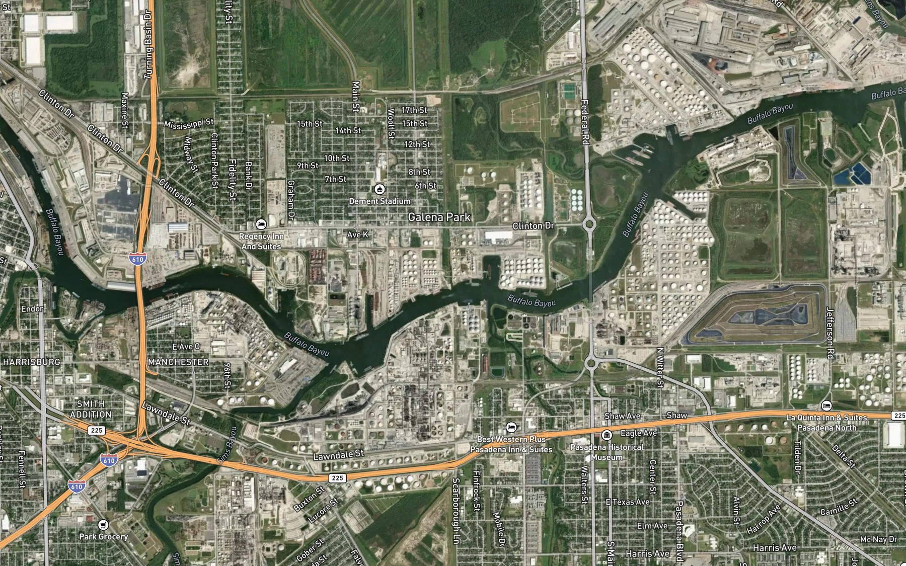 Satellite map of the Panther Creek