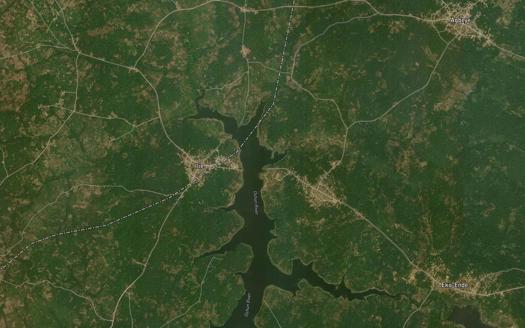 Satellite map of the River Ewi
