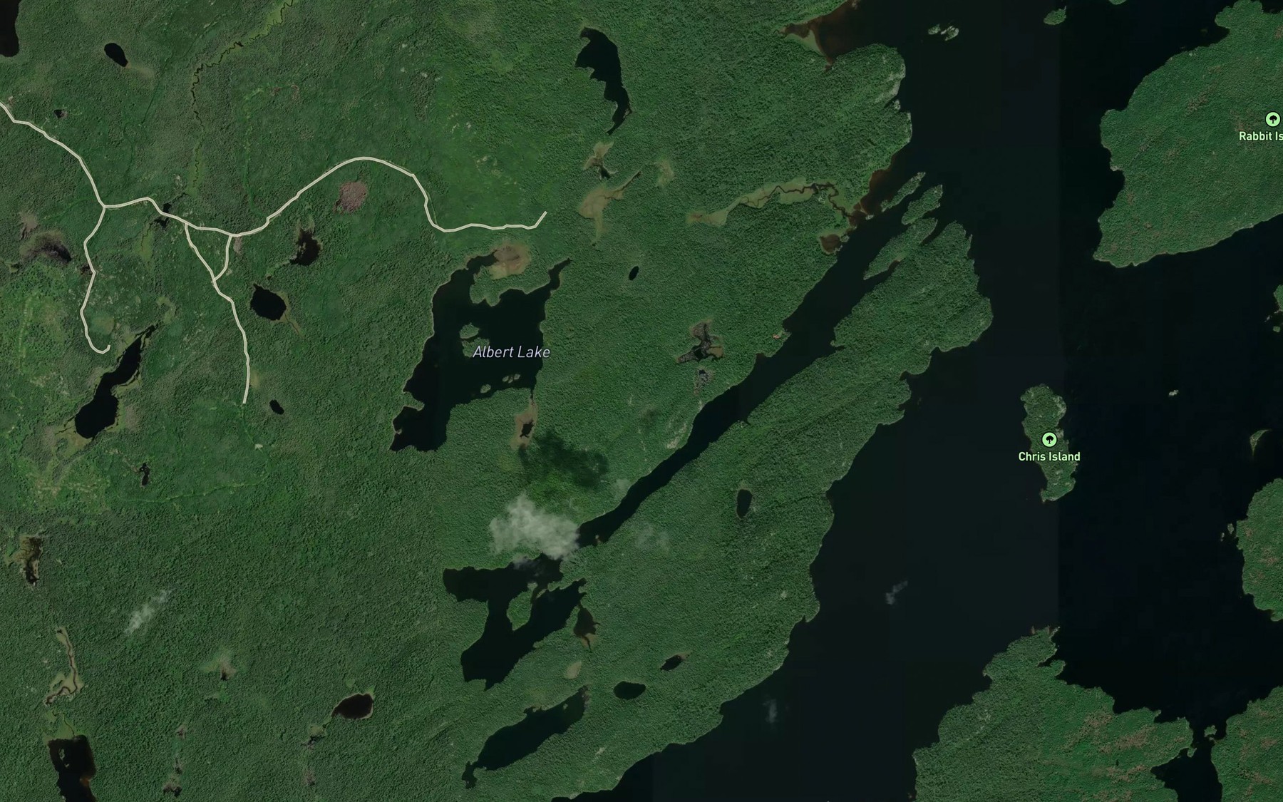 Satellite map of the Emily Bay