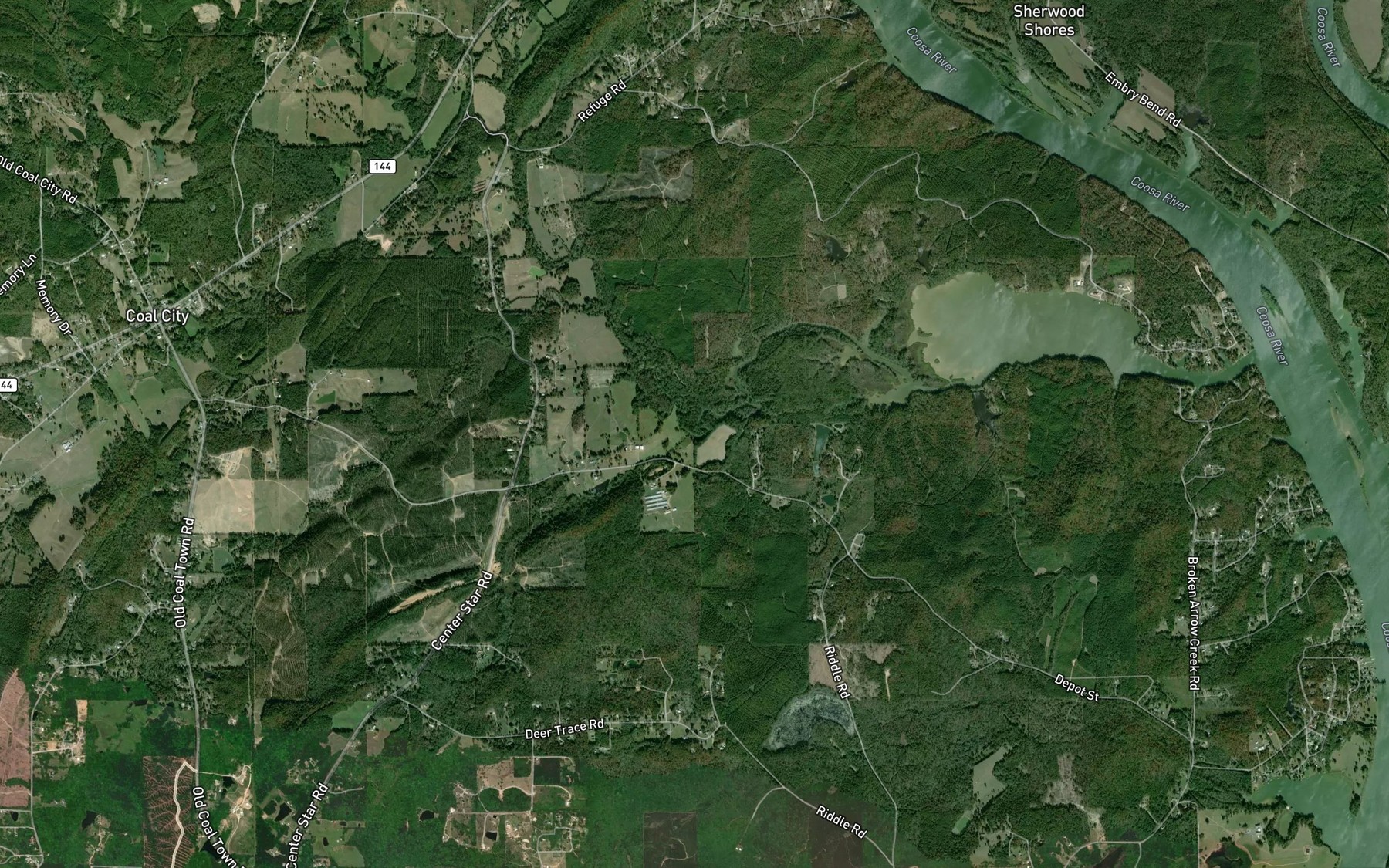 Satellite map of the Arnold Branch