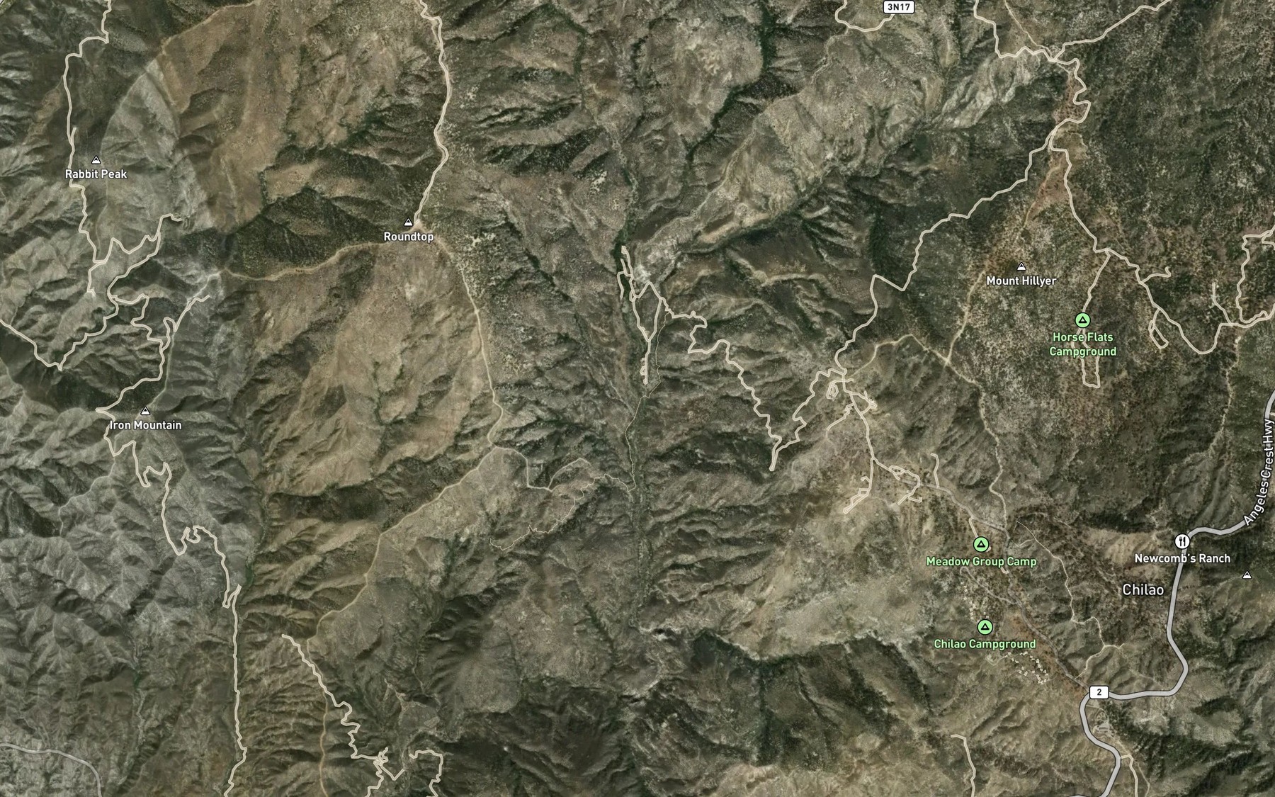 Satellite map of the Middle Fork Alder Creek