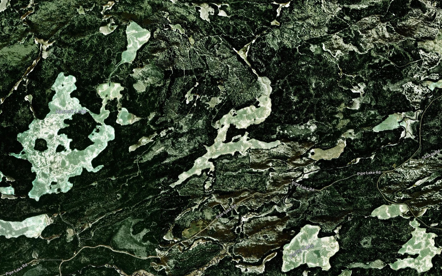Satellite map of the Harvey Lake