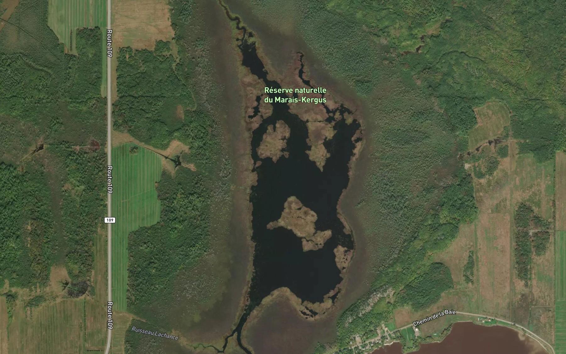 Satellite map of the Lac Kergus