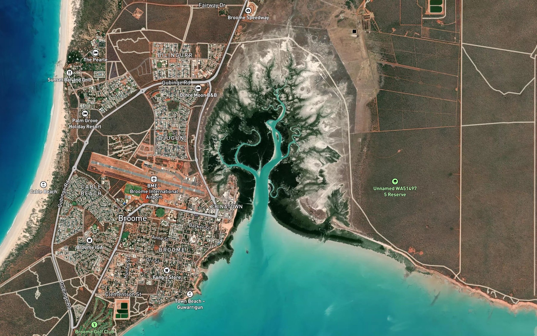Satellite map of the Dampere Creek