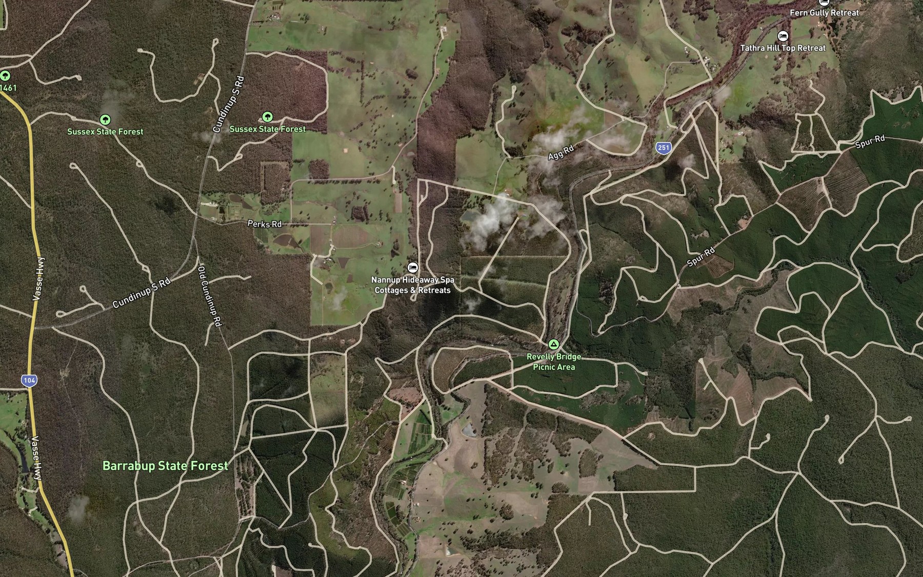 Satellite map of the Ellis Creek