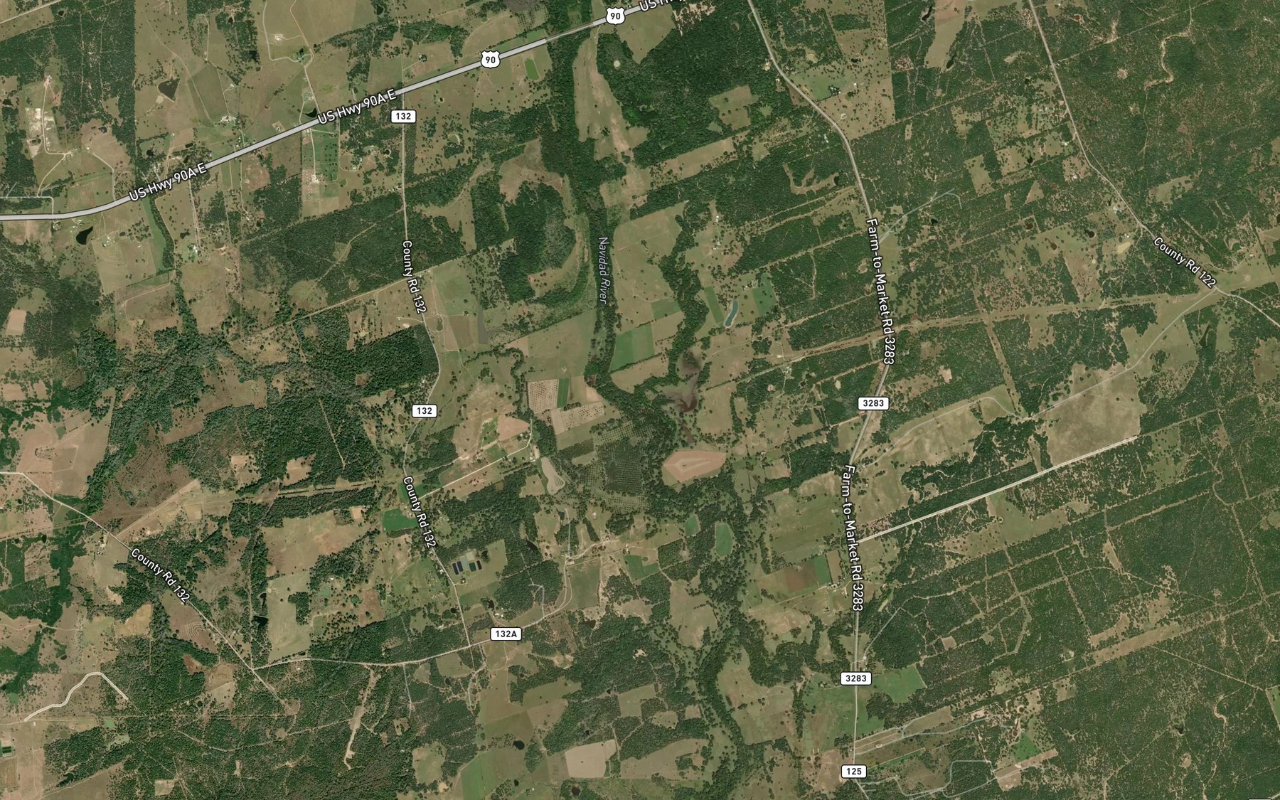 Satellite map of the Sandy Branch
