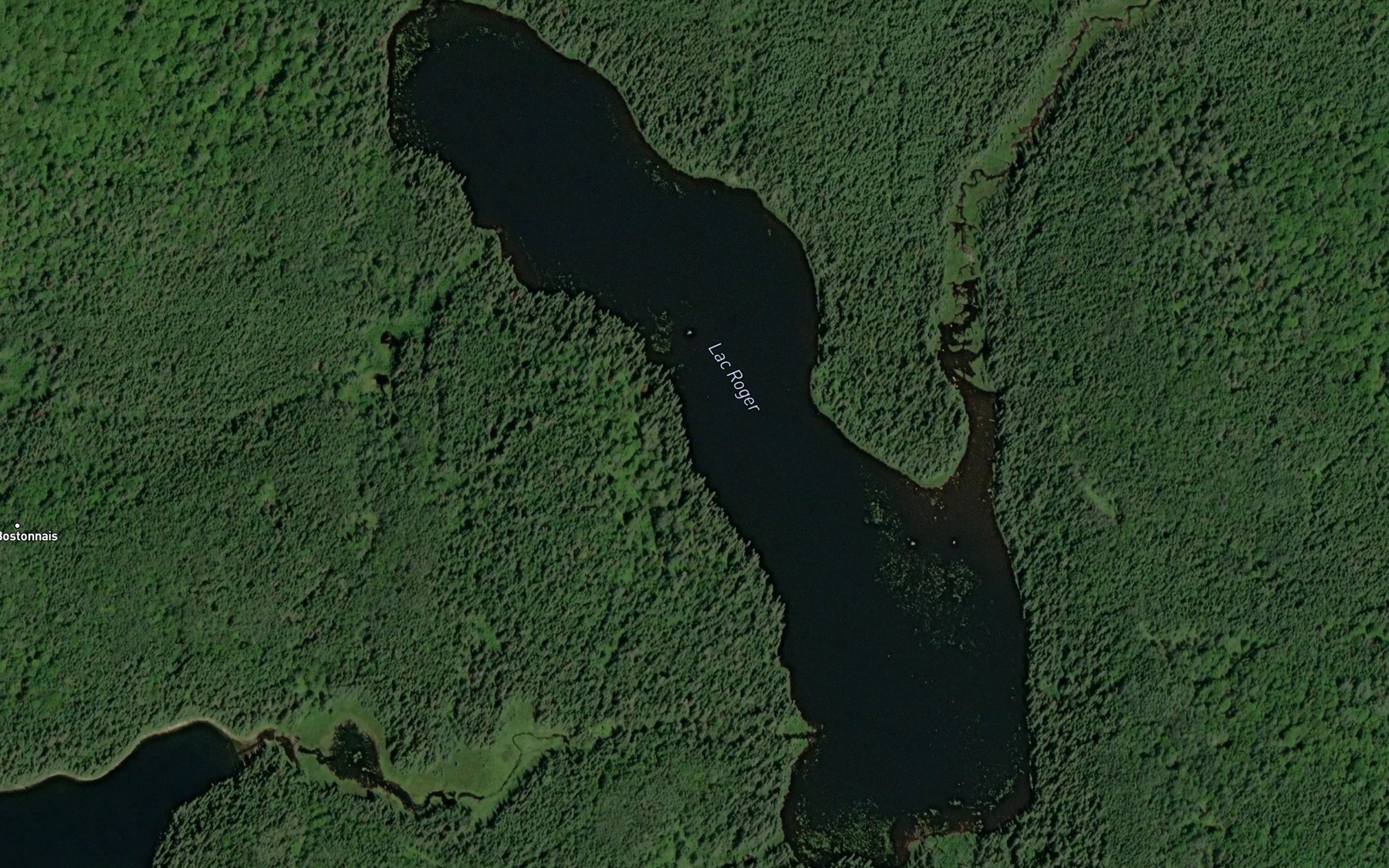 Satellite map of the Lac Roger