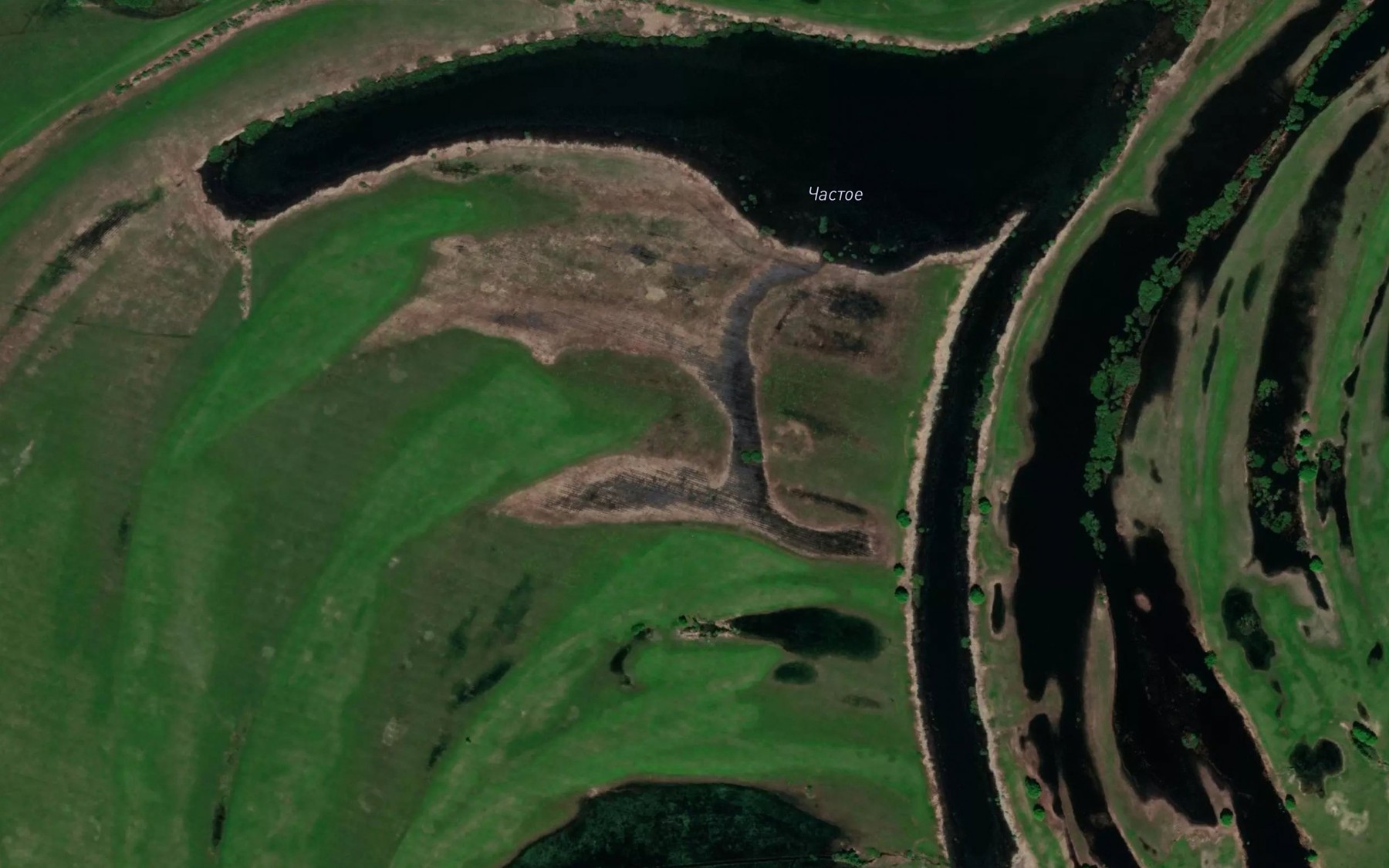 Satellite map of the Ozero Chastoye
