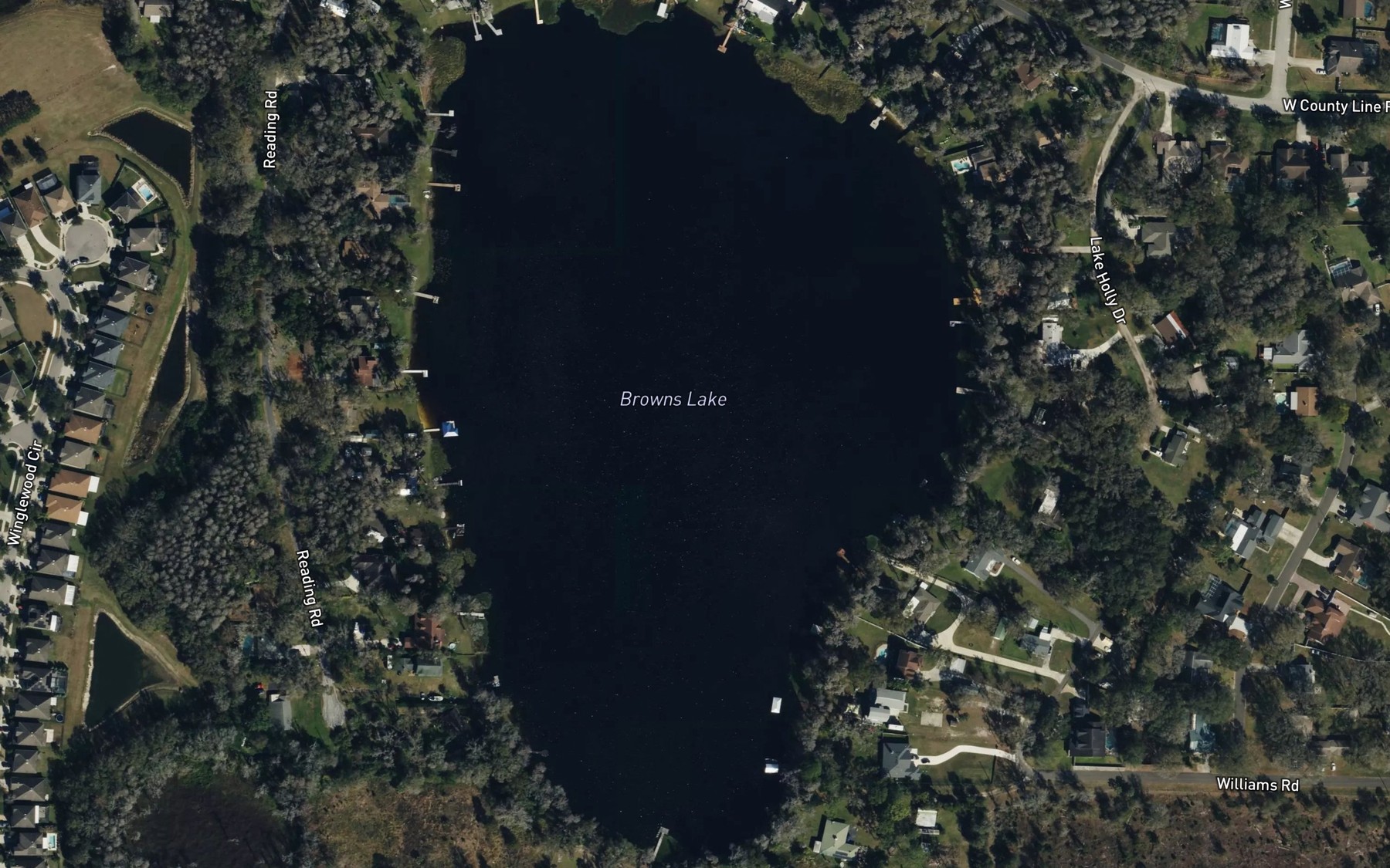 Satellite map of the Browns Lake