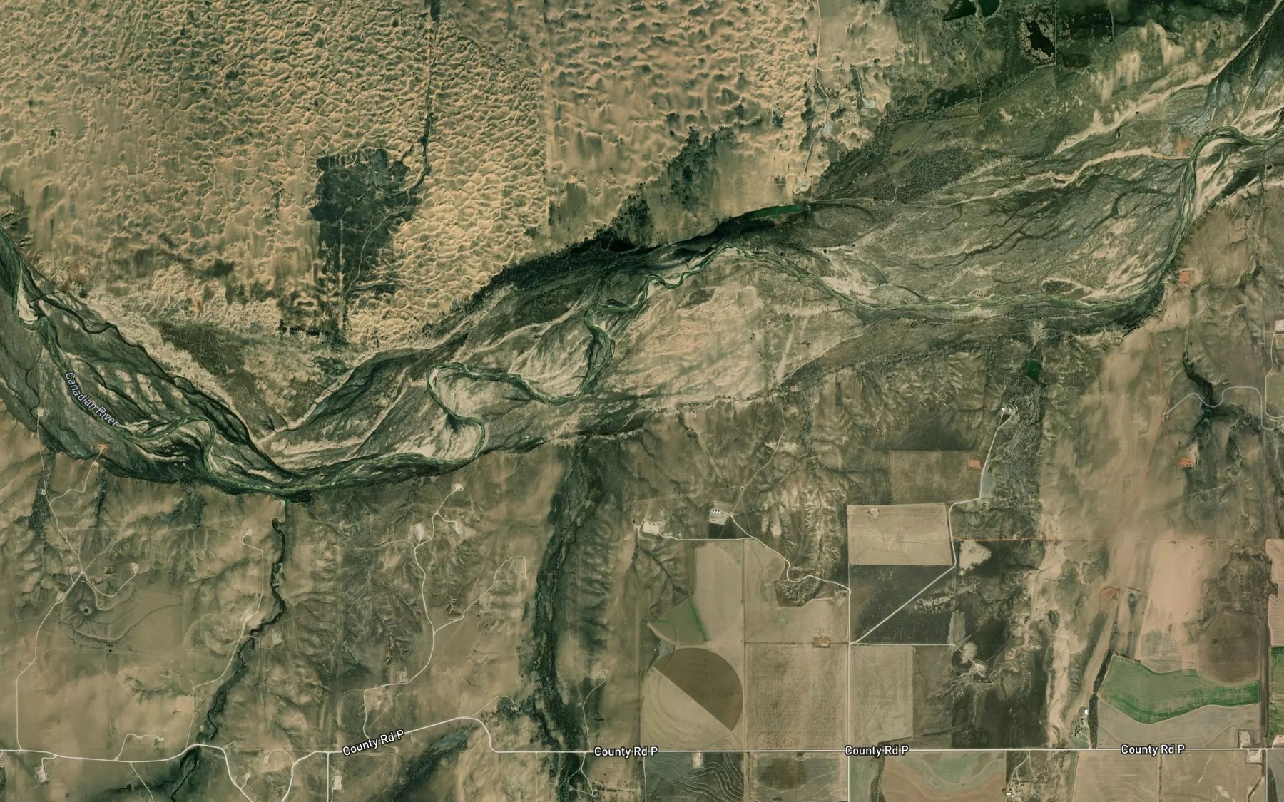 Satellite map of the Hay Creek