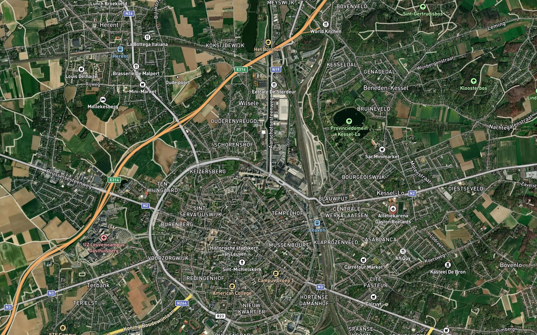 Satellite map of the Kanaal van Leuven naar Dijle